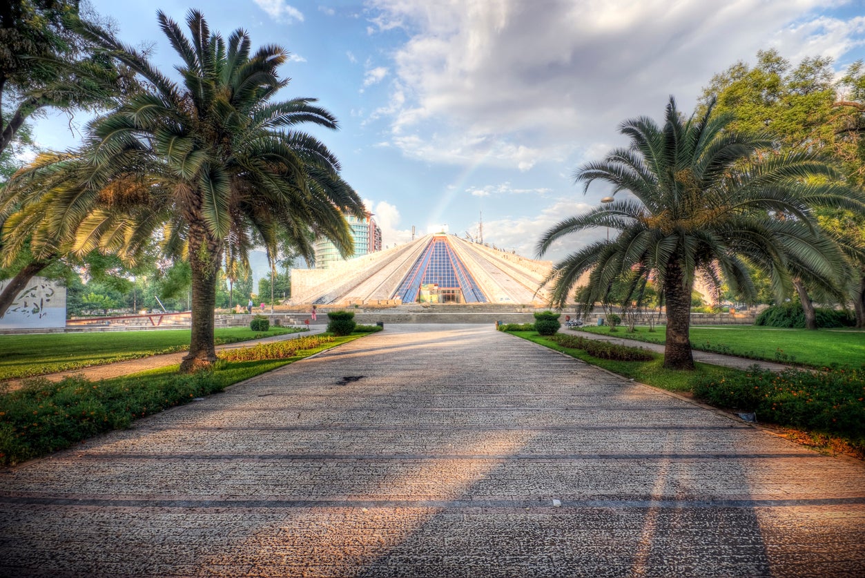 The Pyramid of Tirana makes an unusual background for a selfie (Getty)