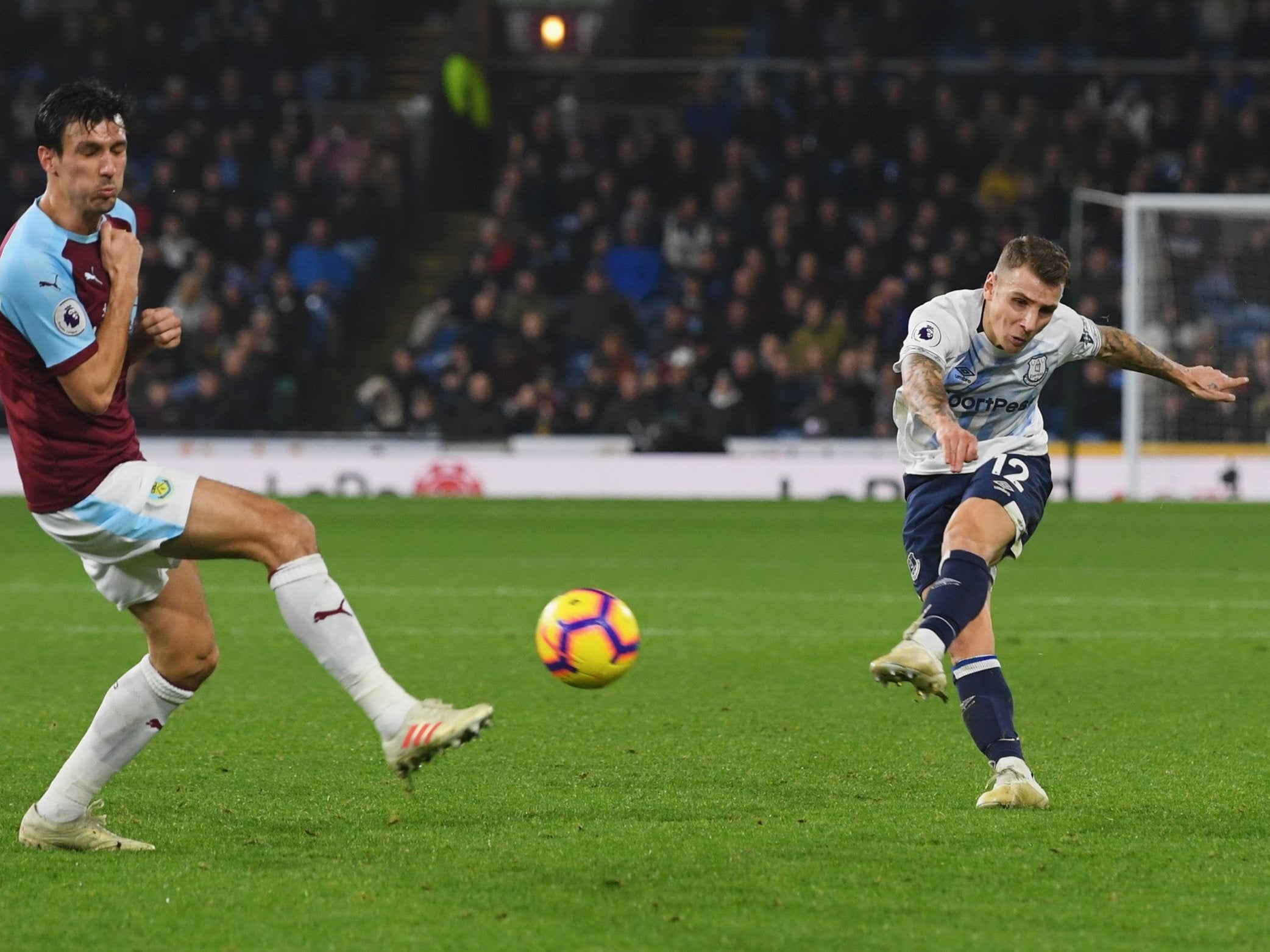 Lucas Digne fires in his second goal of the game