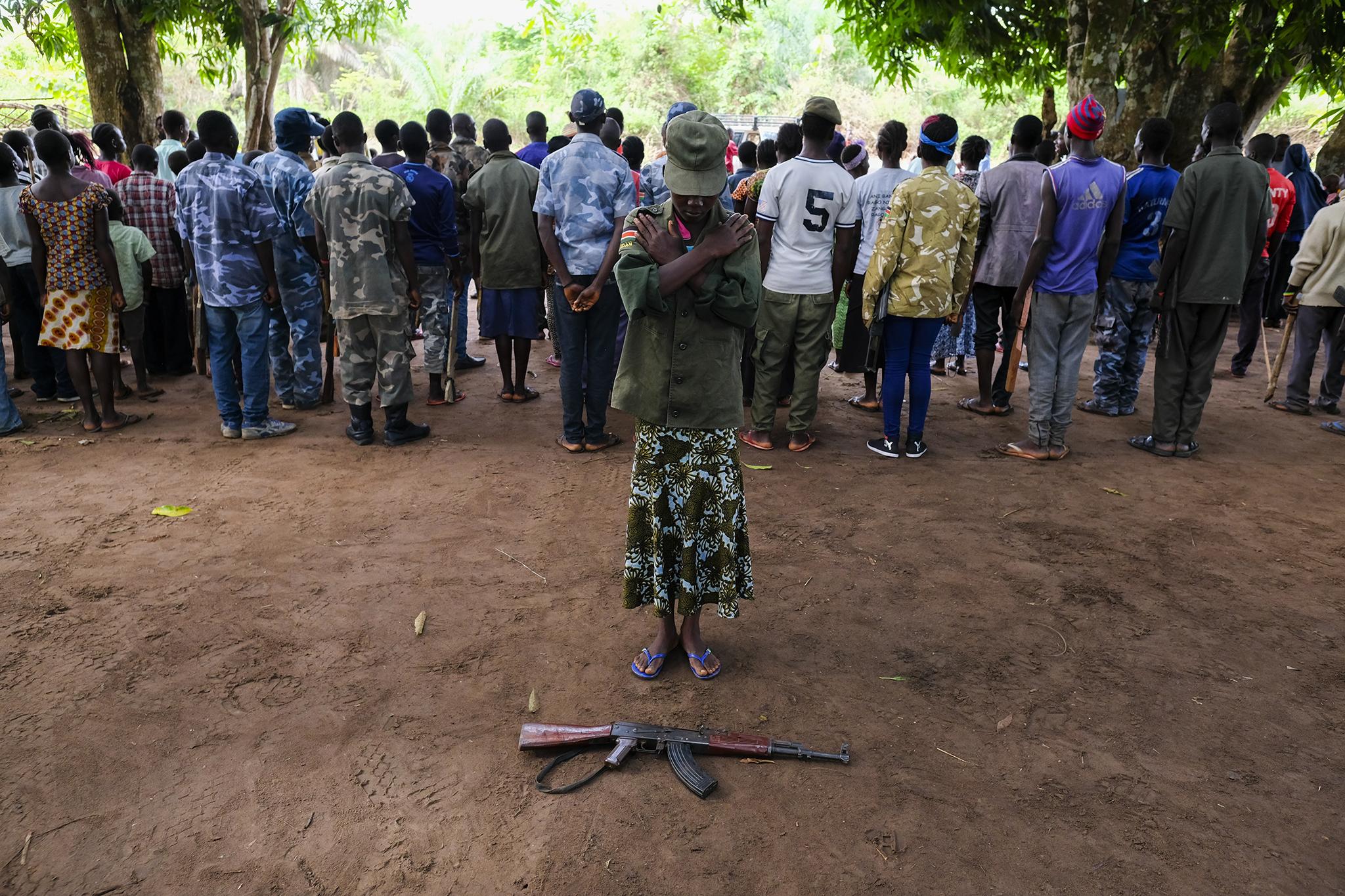 &#13;
Nawai, 15, during a ceremony to release children from armed groups in Yambio, South Sudan&#13;