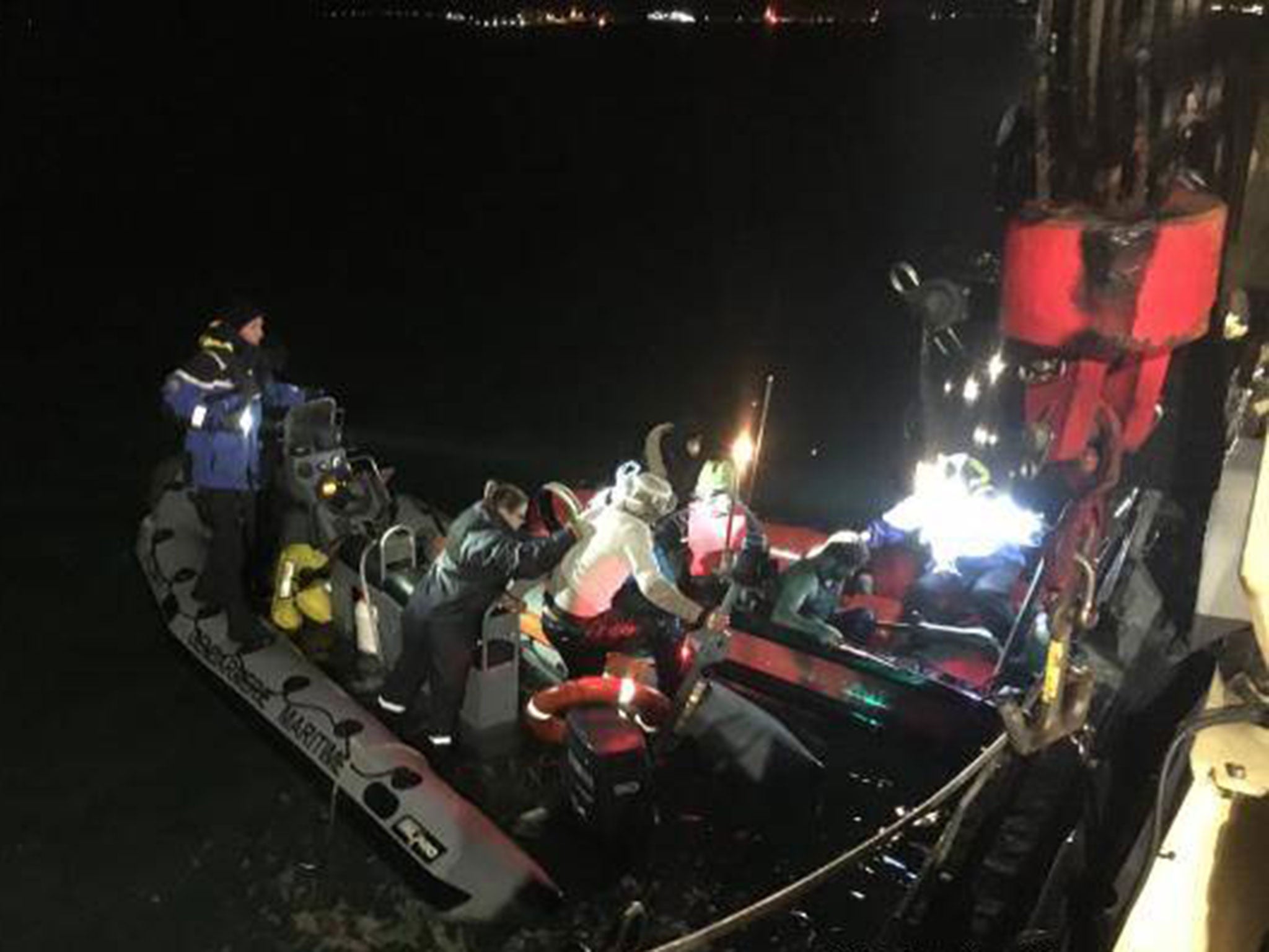 French authorities intercepting a dinghy carrying migrants in the English Channel on Boxing Day 2018