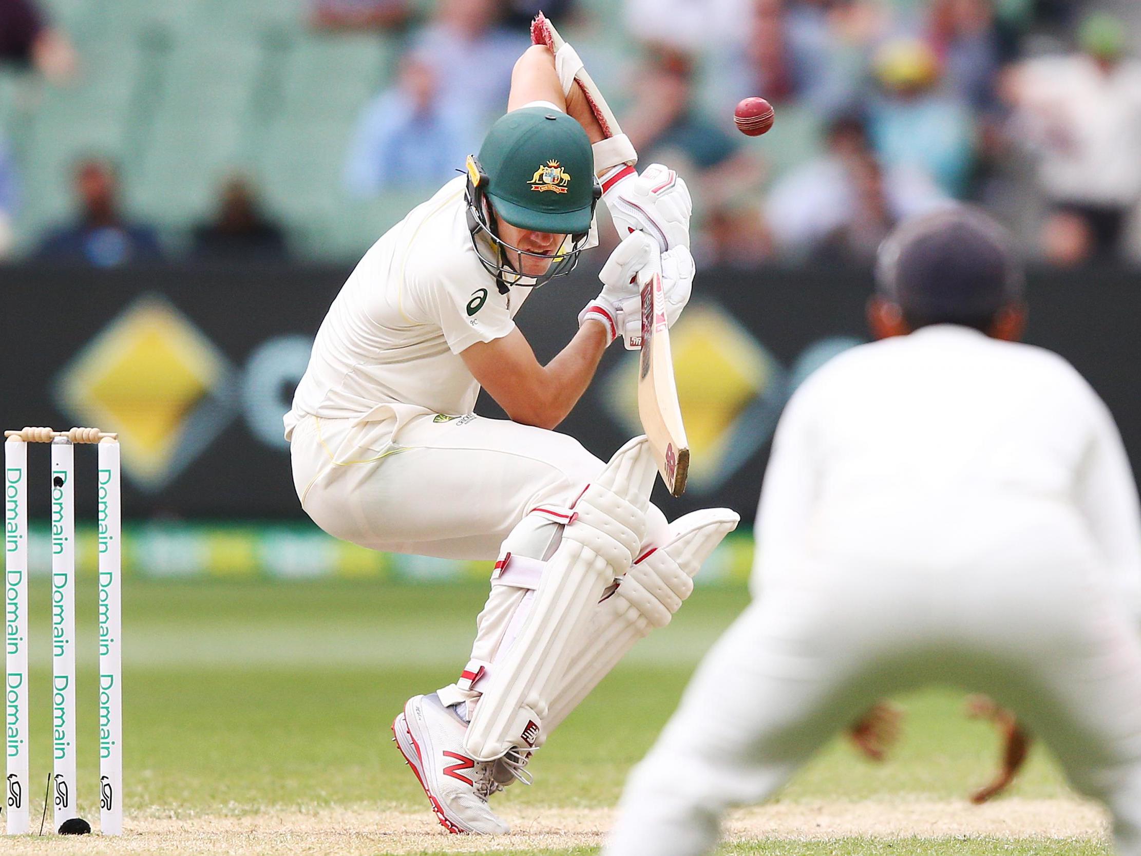 Pat Cummins in action on day four of the third Test
