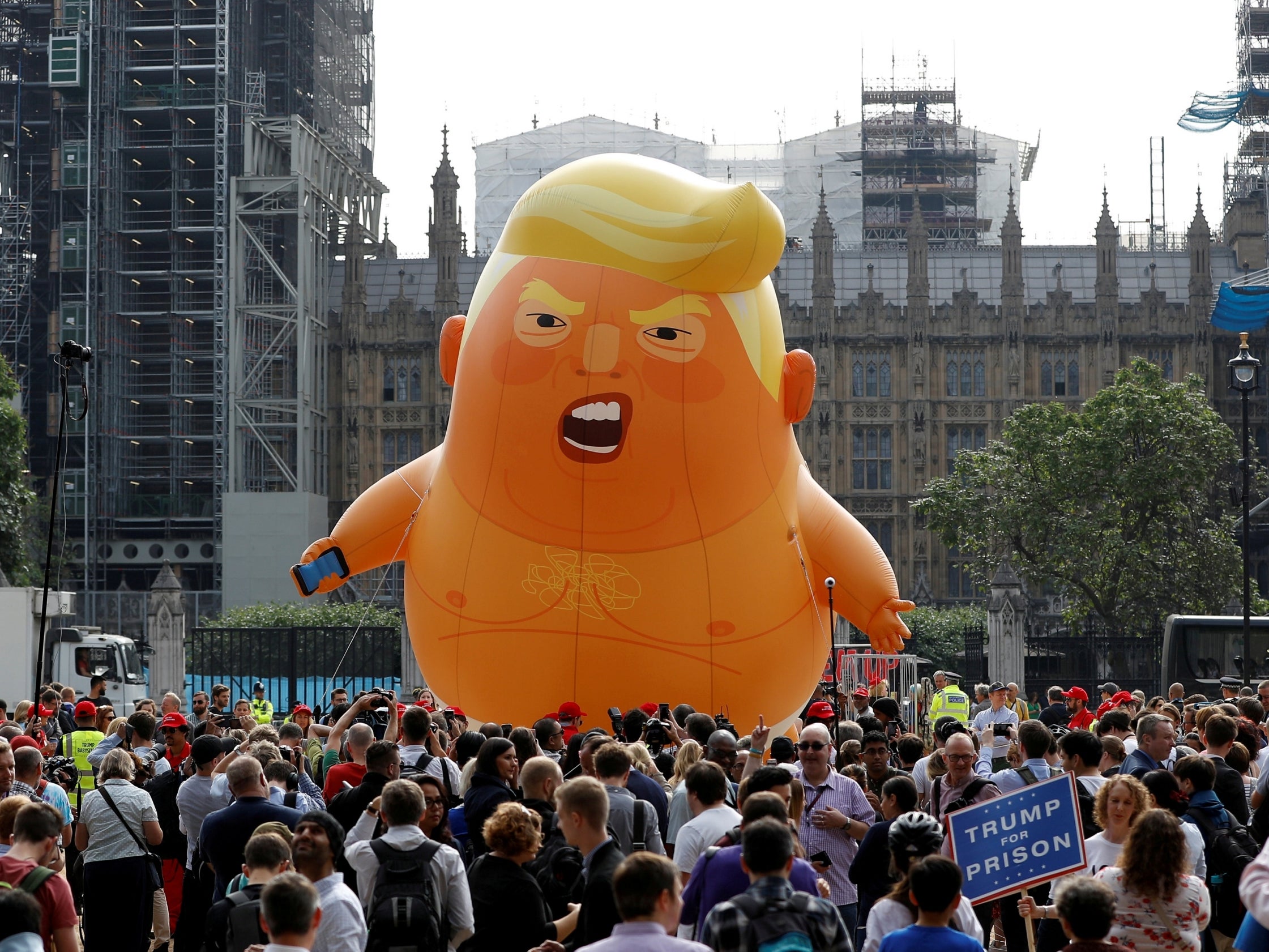 &#13;
The owners of the Trump blimp, which was flown over the capital during the president's visit last year, have been granted permission to unleash it again &#13;