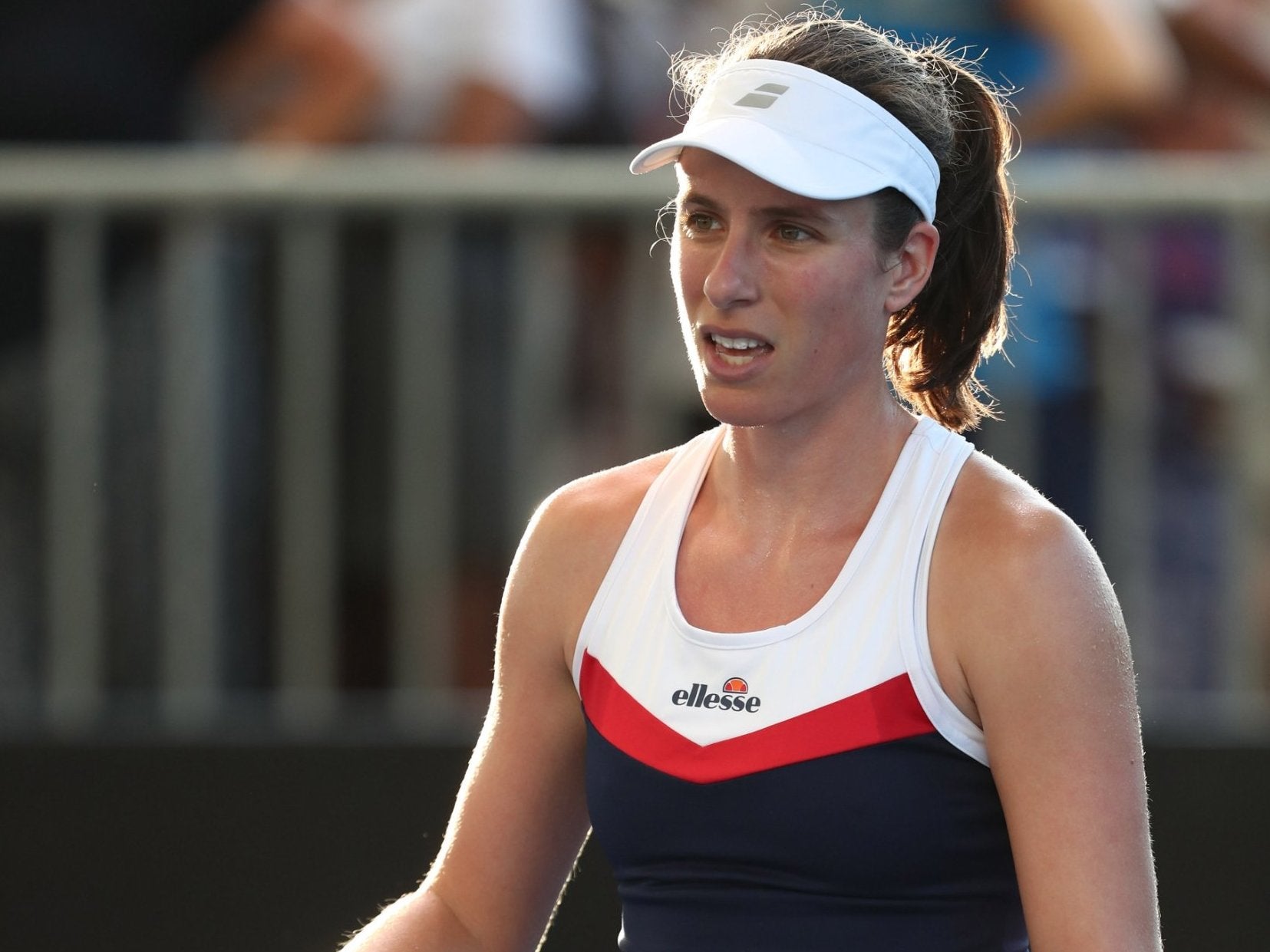 Johanna Konta has been knocked out of the Brisbane International by Ajla Tomljanovic