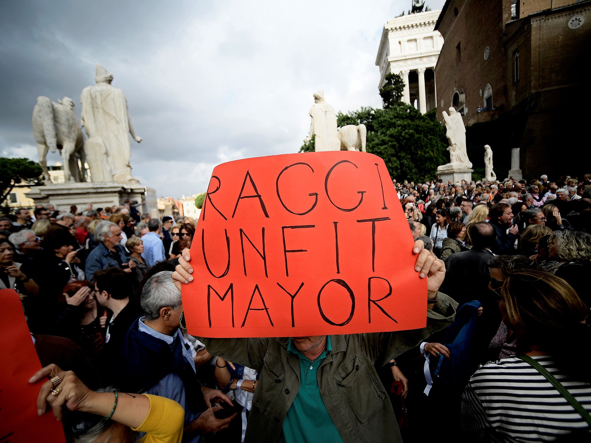 A ‘Rome Says Enough’ protest against decay in the capital last October