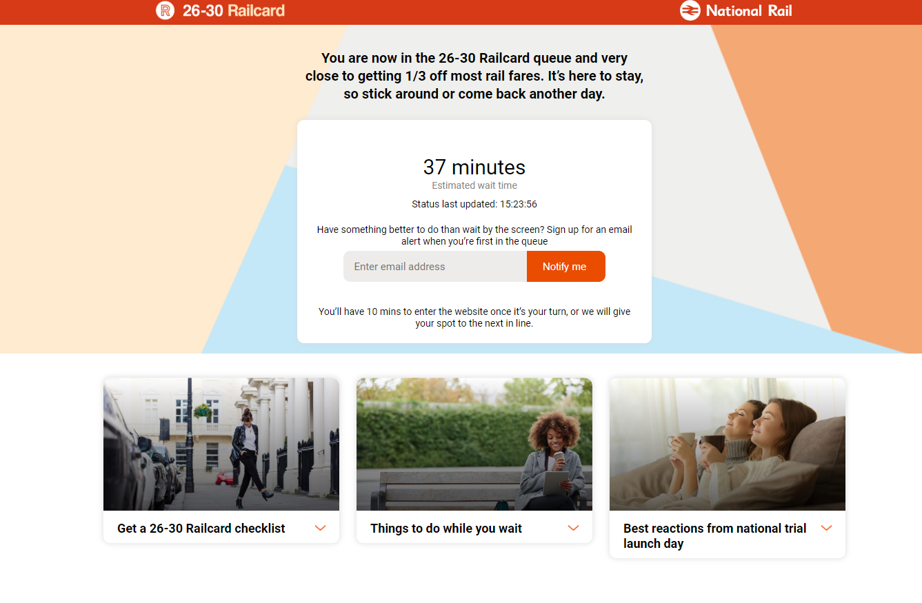 Customers have been waiting for hours to buy the new "millennial railcard"