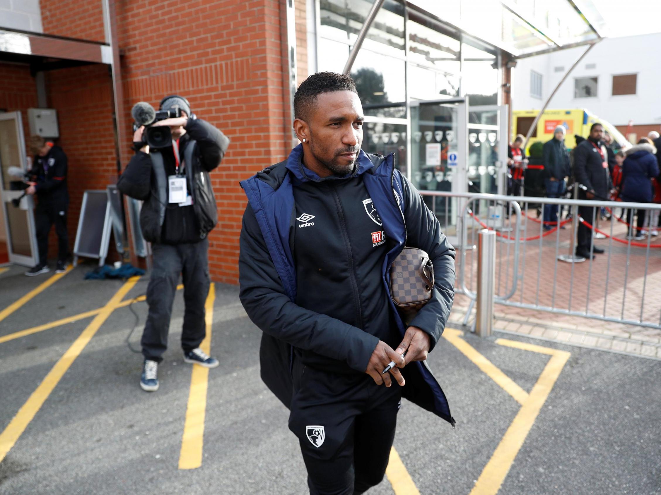 Bournemouth's Jermain Defoe arrives at the stadium