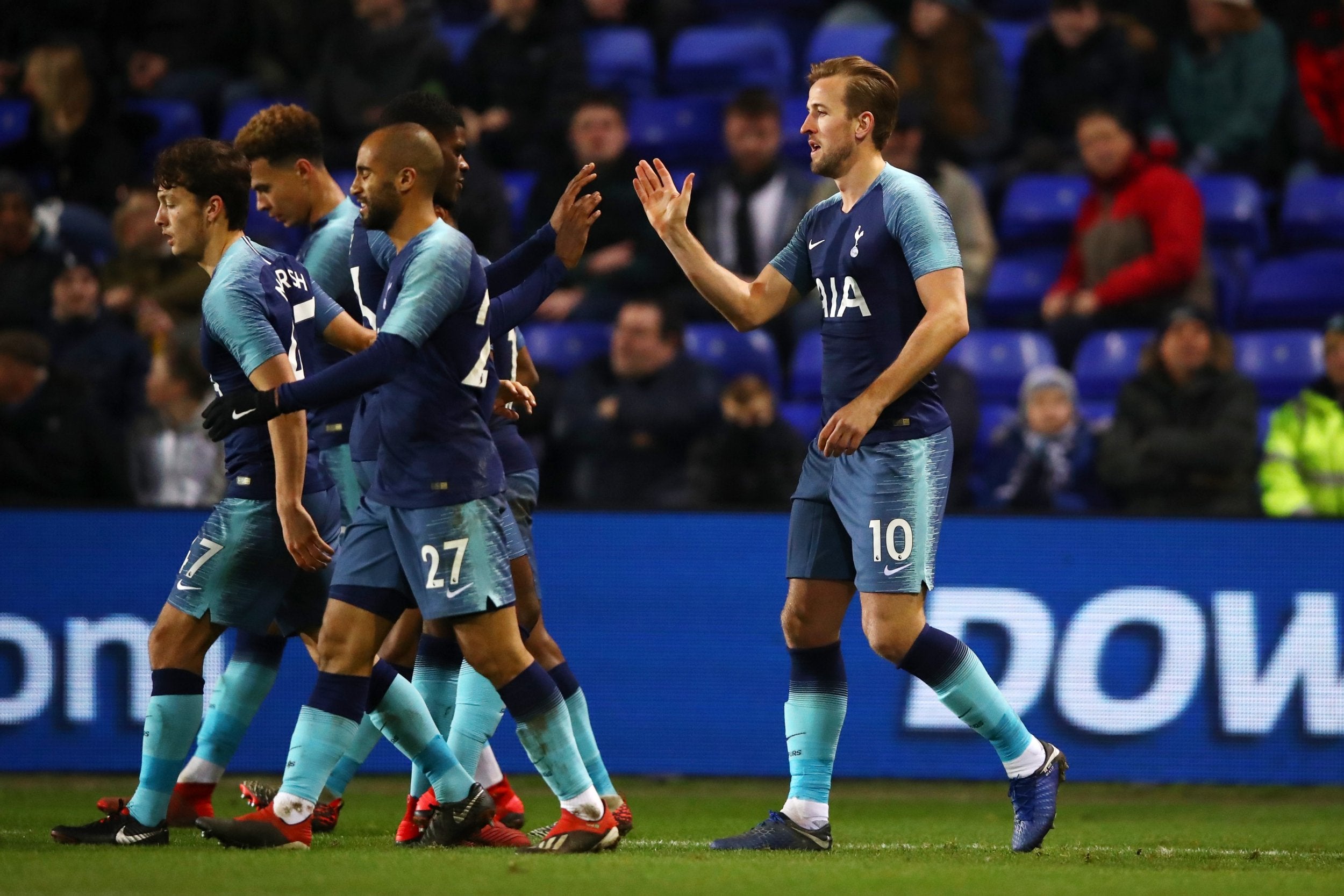 Harry Kane came on to score Spurs’ seventh despite already boasting an unassailable lead