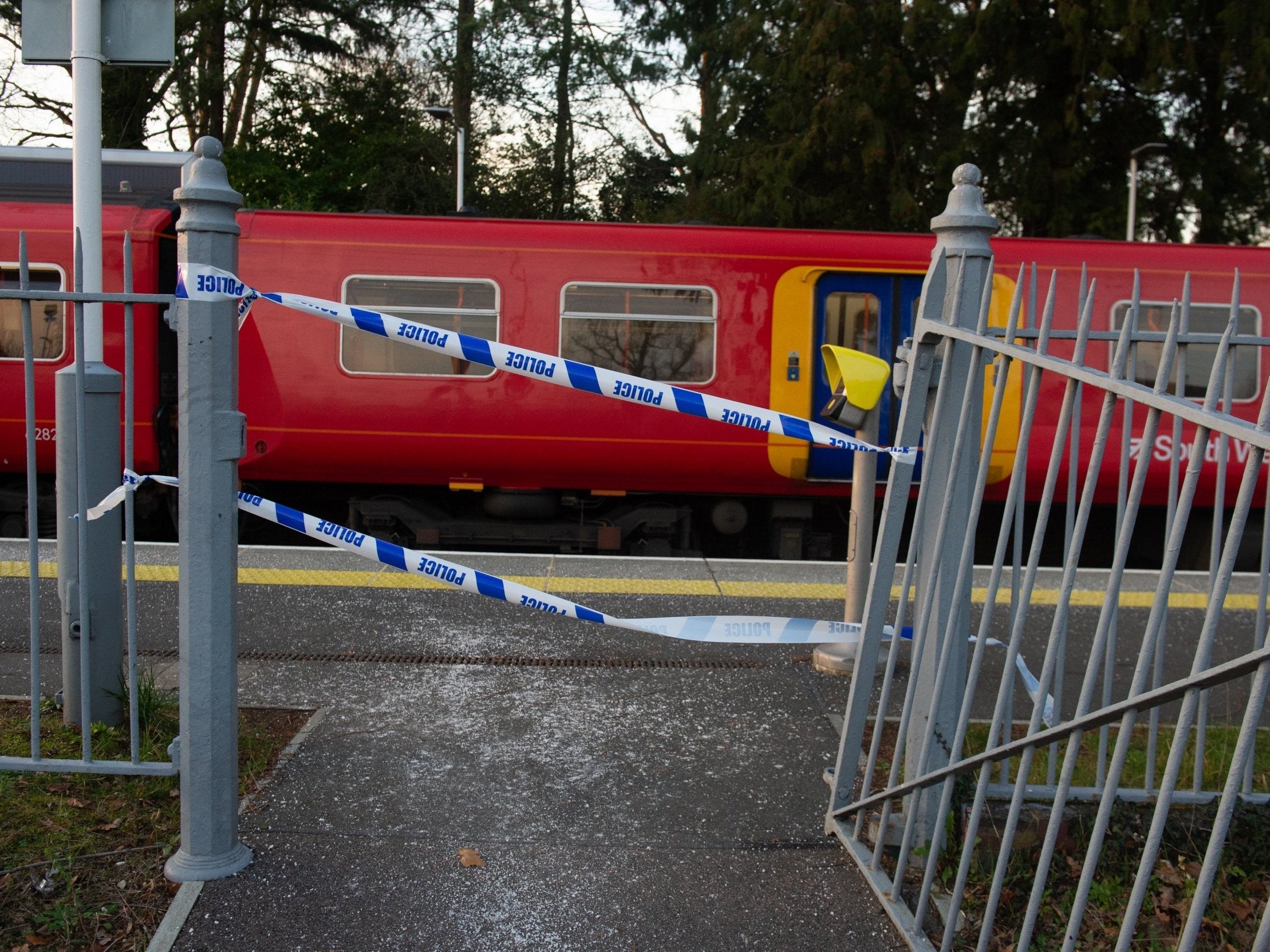 The incident took place at a train station in Surrey