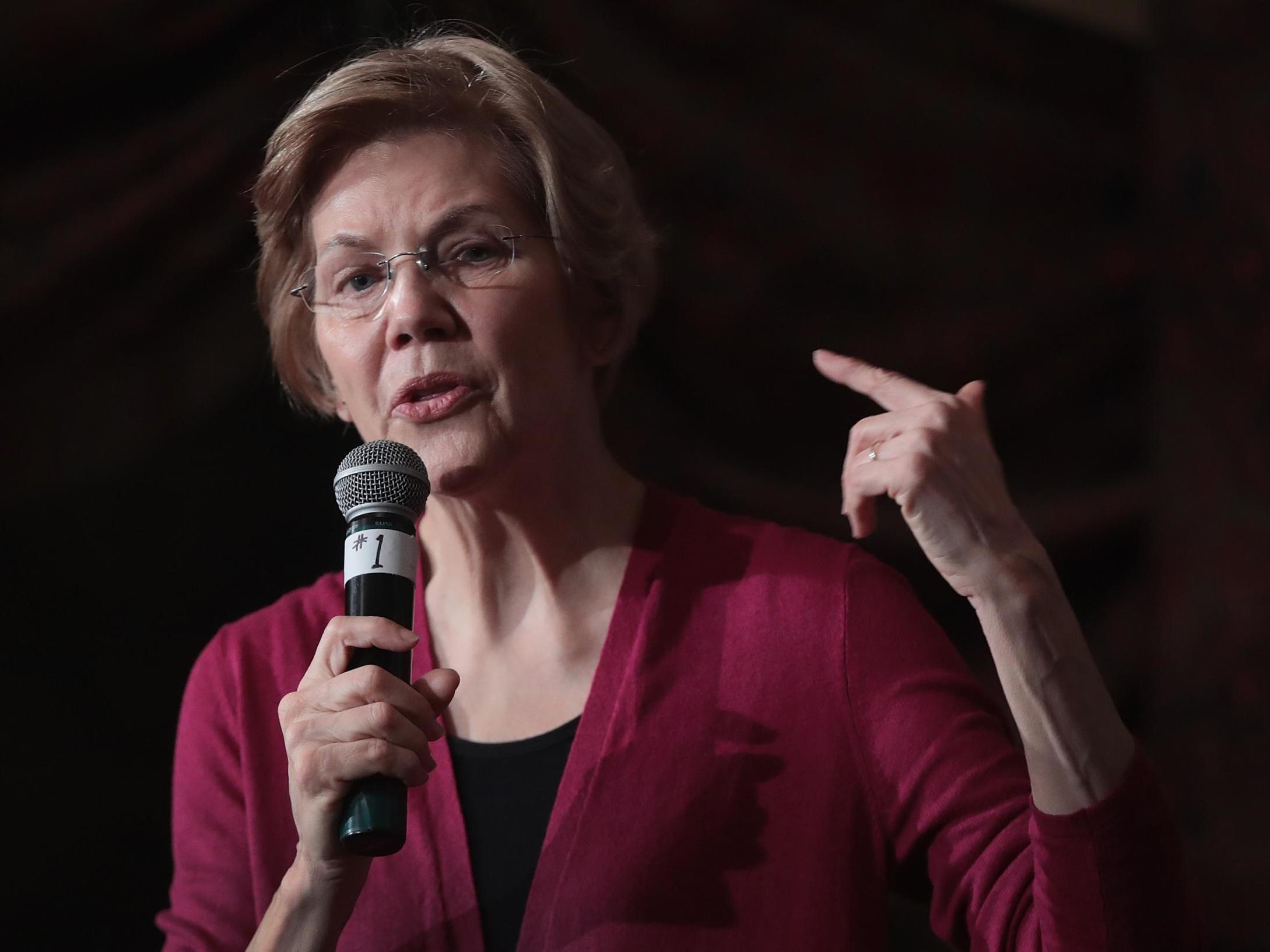 Ms Warren speaks at January 2019 event in Iowa