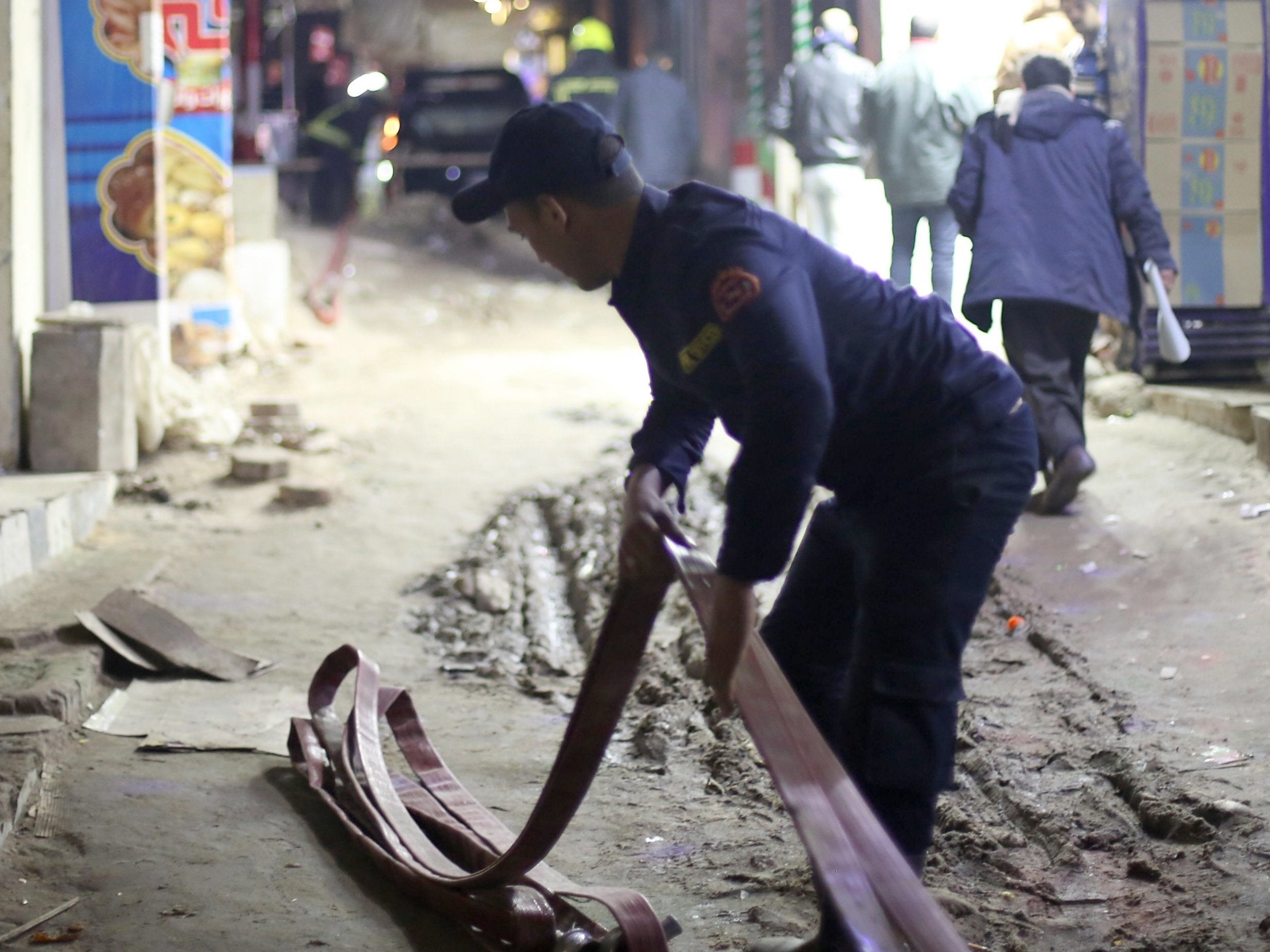 Egyptian security forces inspect site where police officer failed to defuse bomb