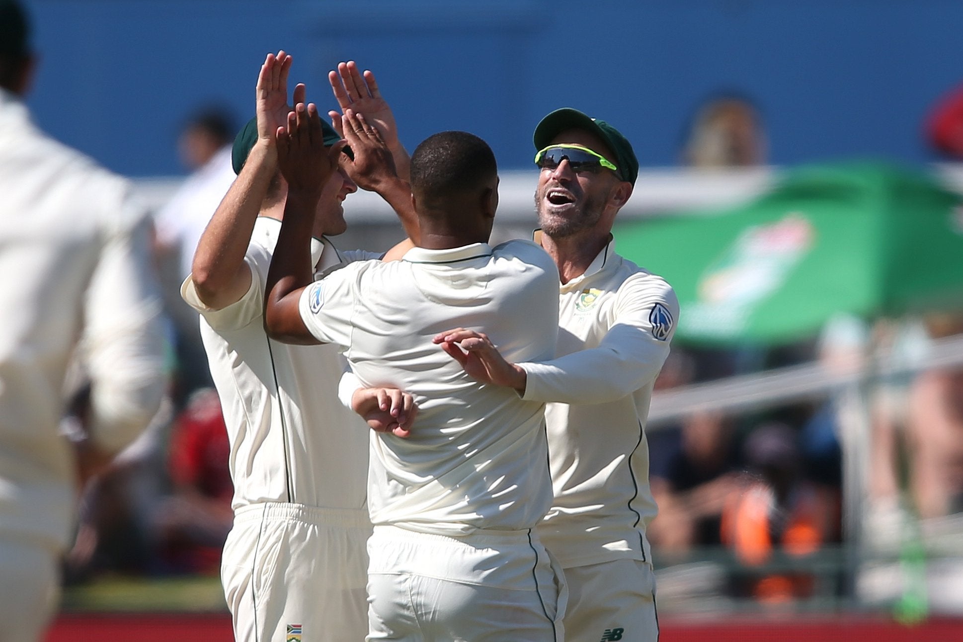 South Africa captain Faf du Plessis celebrates