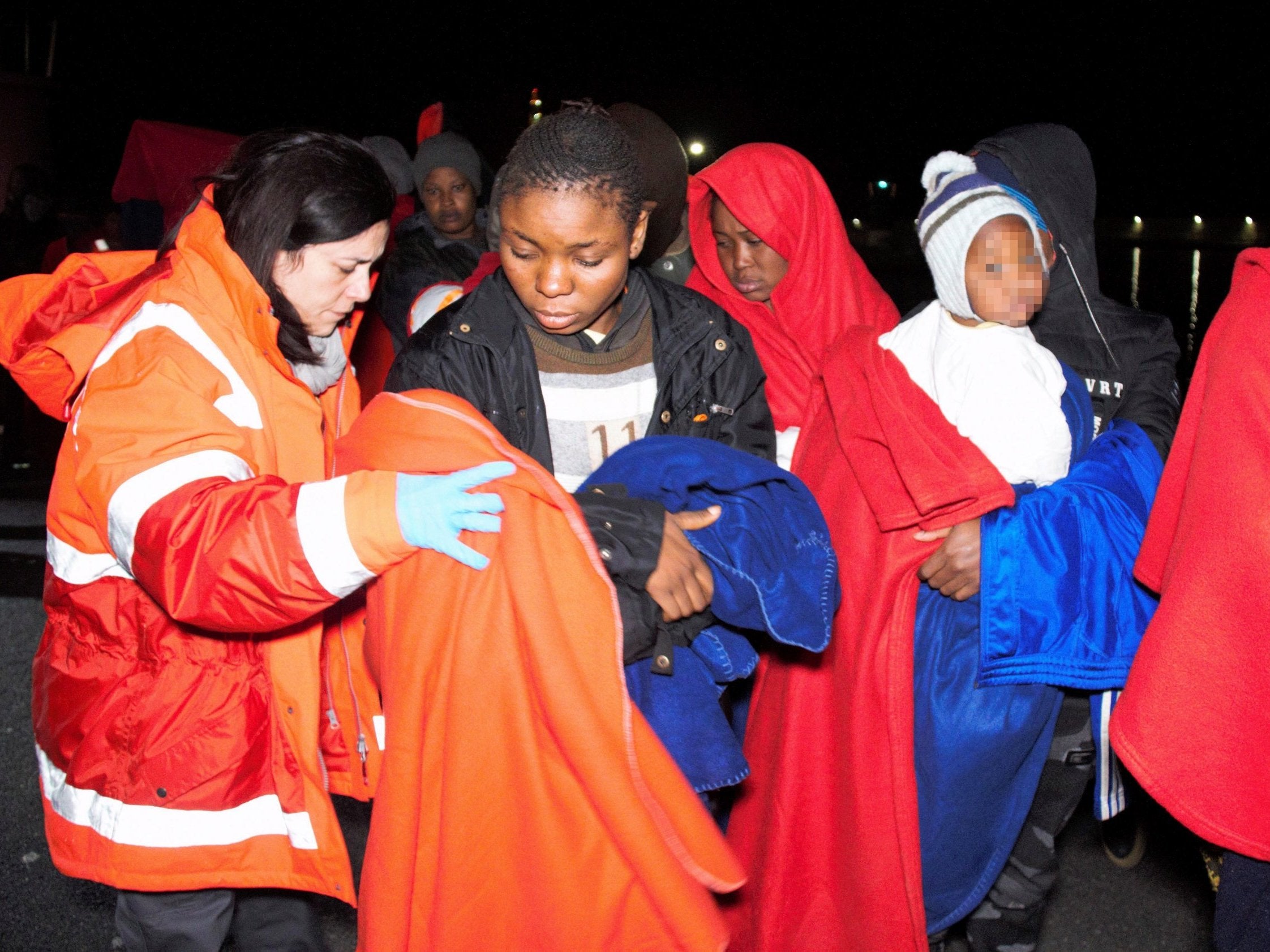 Some of migrants arrive at Motril's Port in Spain