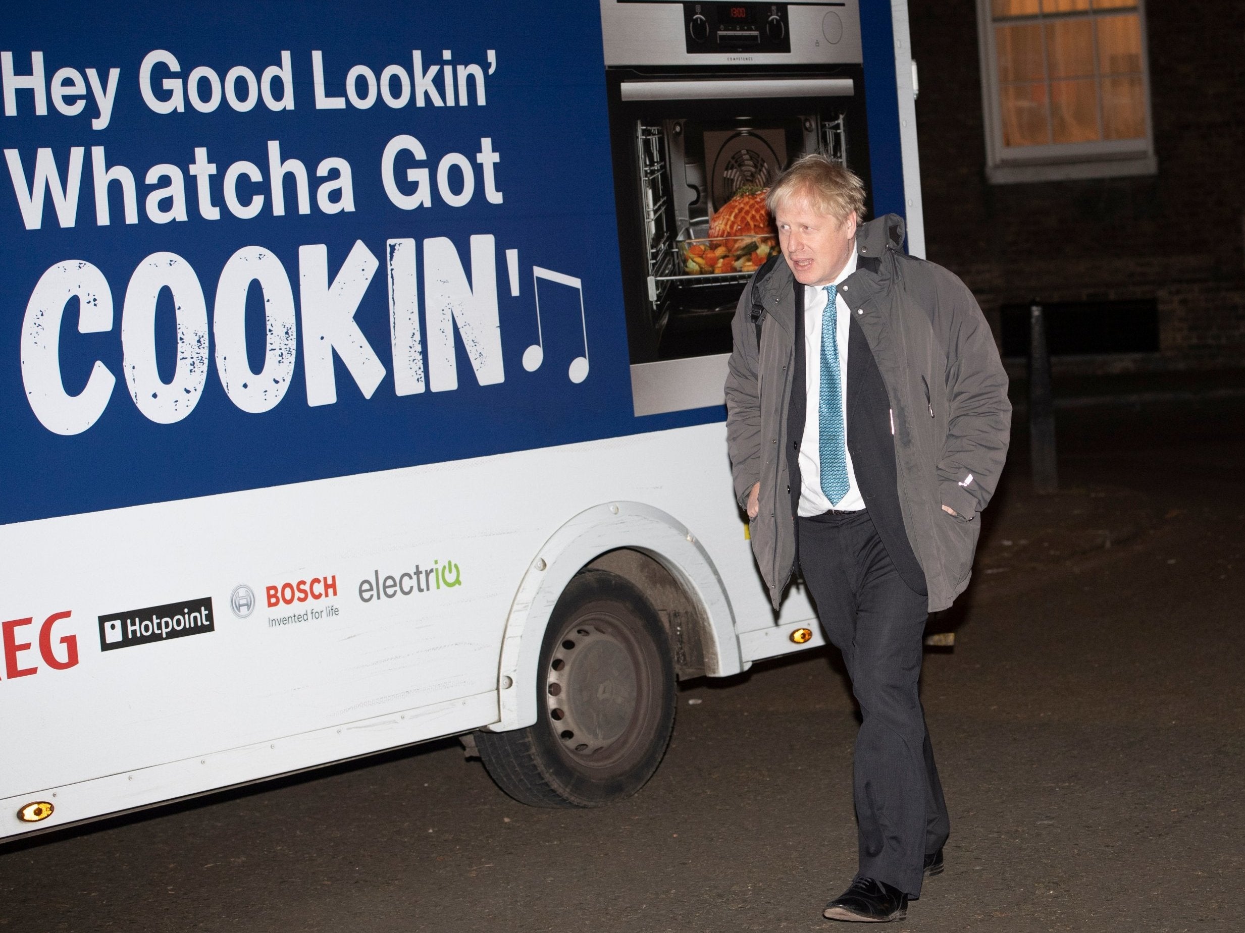 Boris Johnson arrives to a reception at No 10