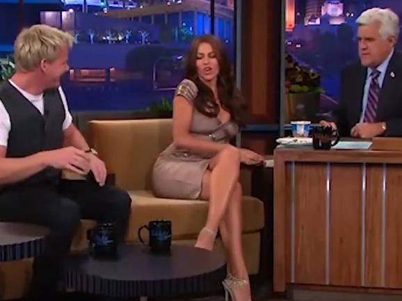 Gordon Ramsay and Sofia Vergara on the Tonight Show with Jay Leno in 2010 (NBC)