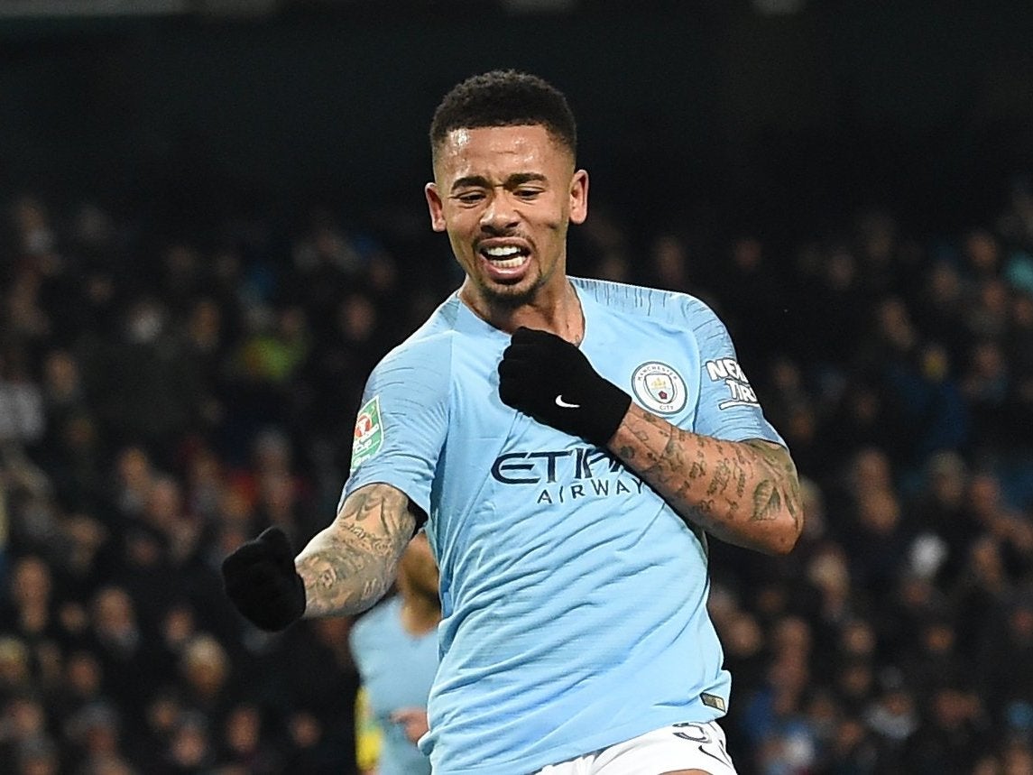 Gabriel Jesus scored four of City's nine goals