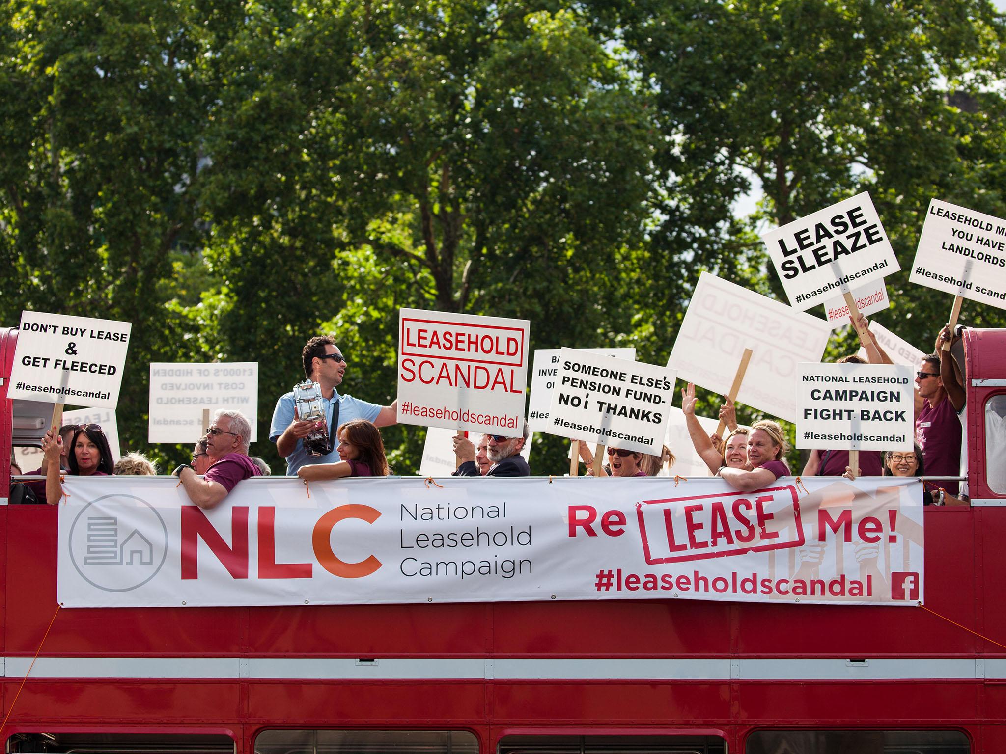 Activists from the National Leasehold Campaign protest against the leasehold system of property rights, calling for leasehold to be abolished (Alamy)