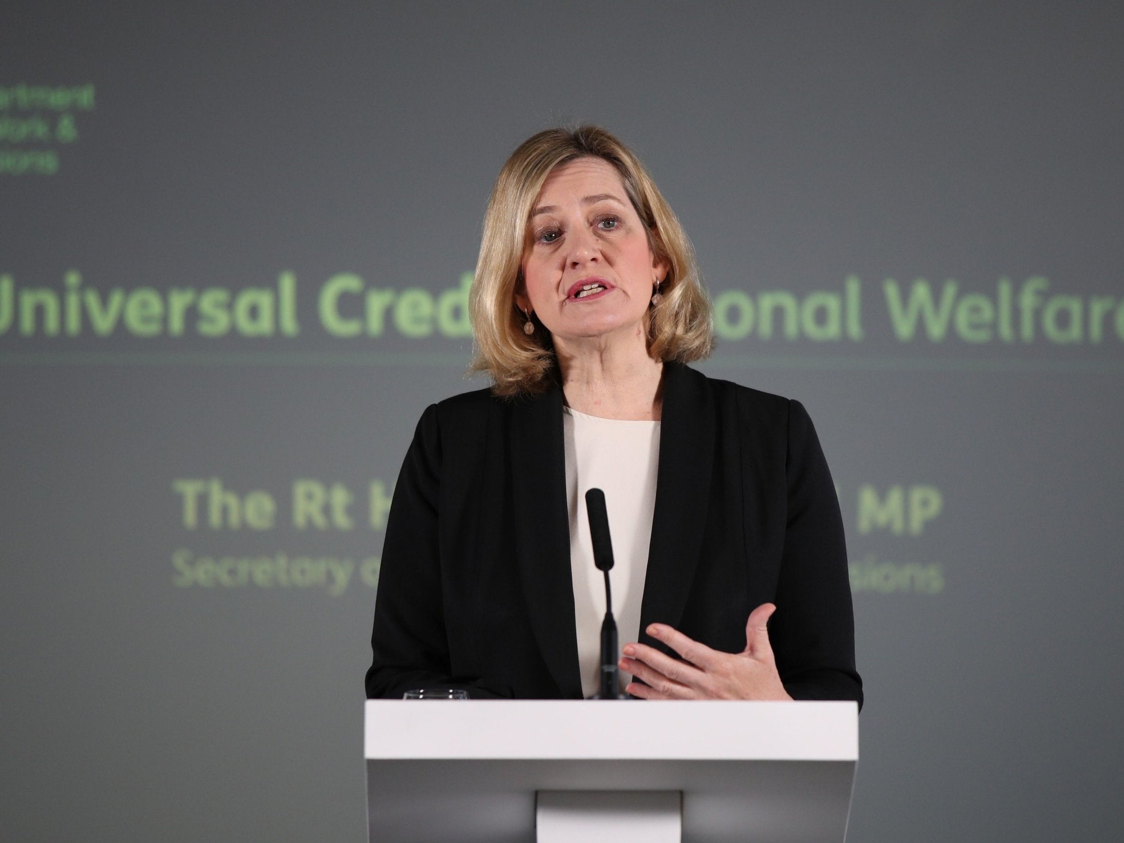 The current work and pensions secretary, Amber Rudd, admits universal credit has failed to be ‘compassionate’ enough