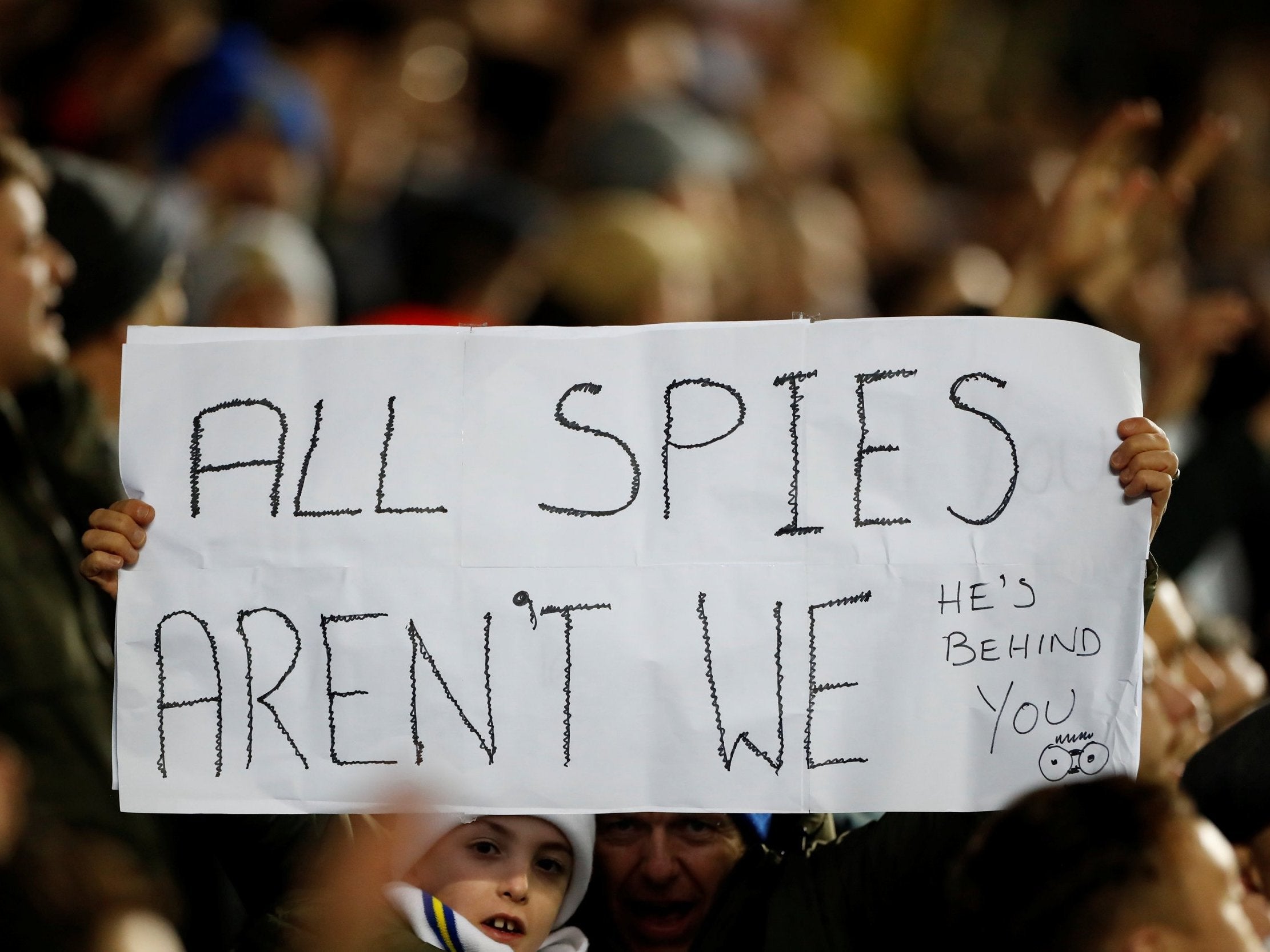 Leeds fans made light of the incident on Friday night