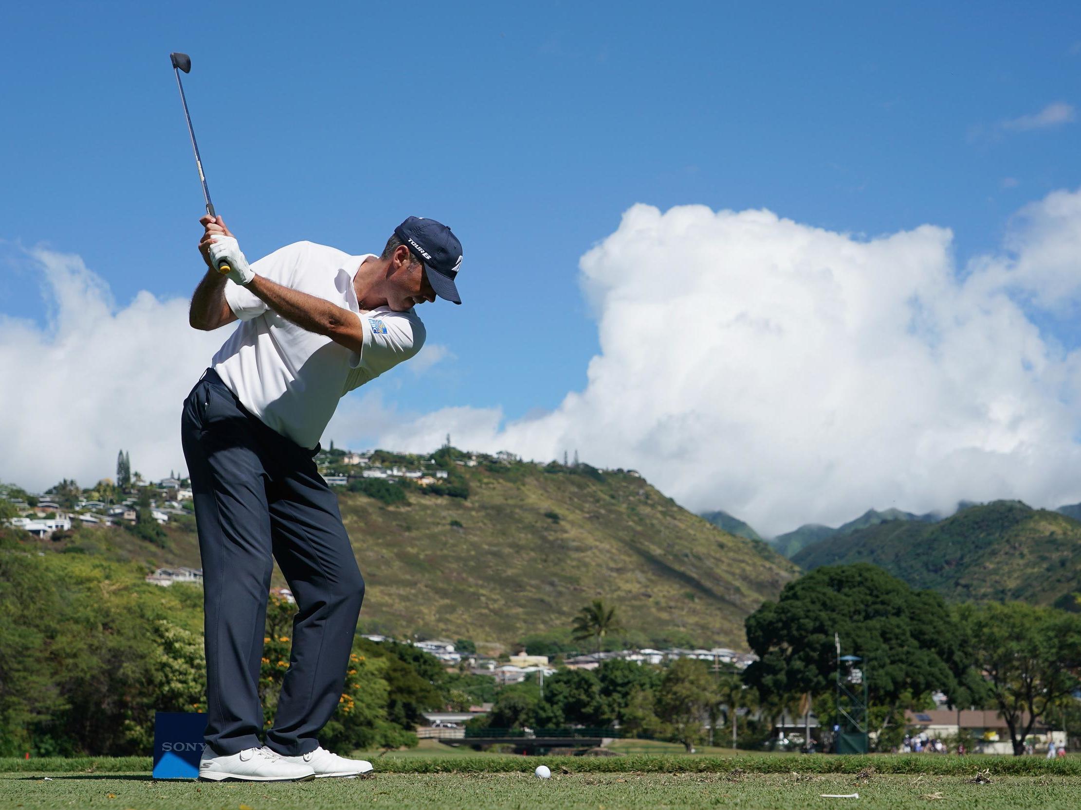 Matt Kuchar in action on the seventh hole