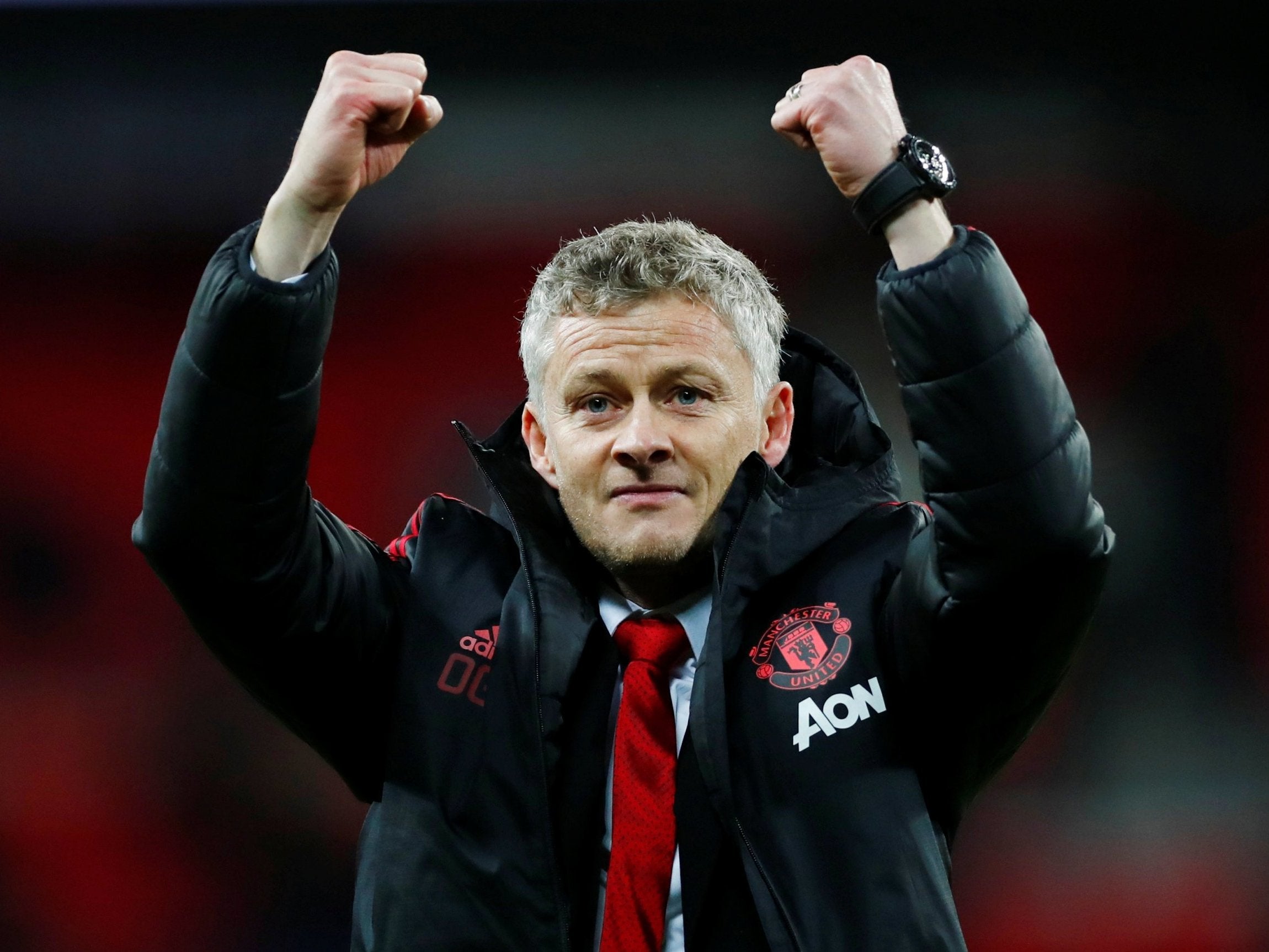 Solskjaer has won seven games out of seven as United boss