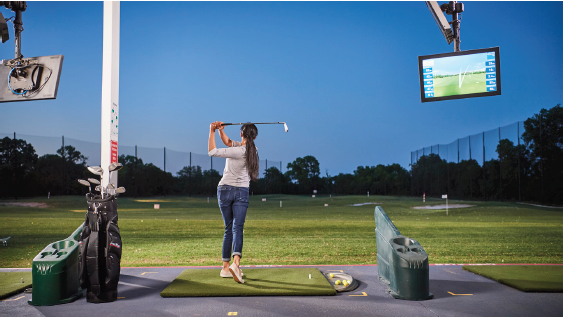 Toptracer technology allows golfers to find out their club distances and play games with friends