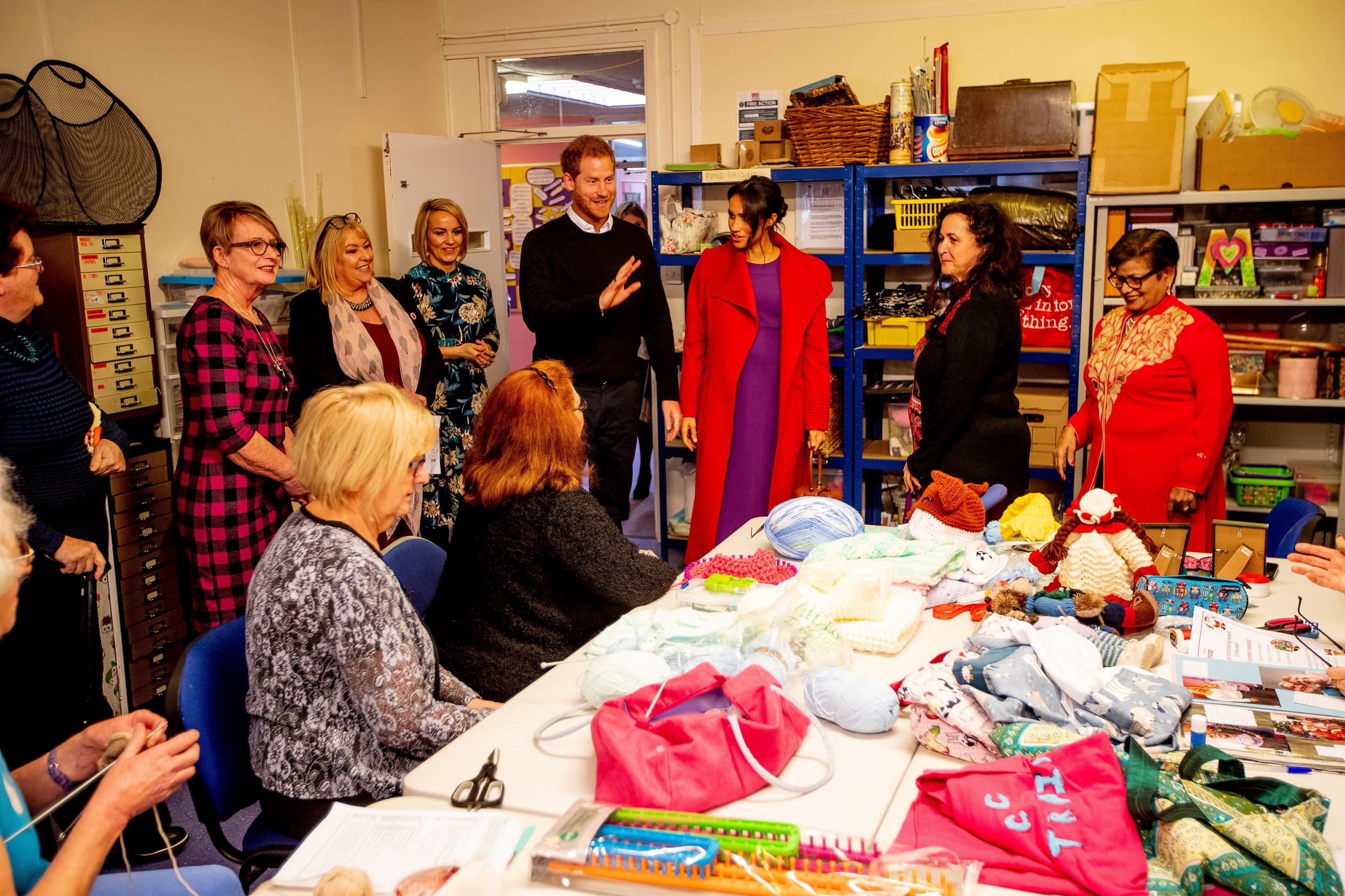 The Duke of Sussex and the Duchess of Sussex visit Tomorrow's Women Wirral charity on 14 January 2019