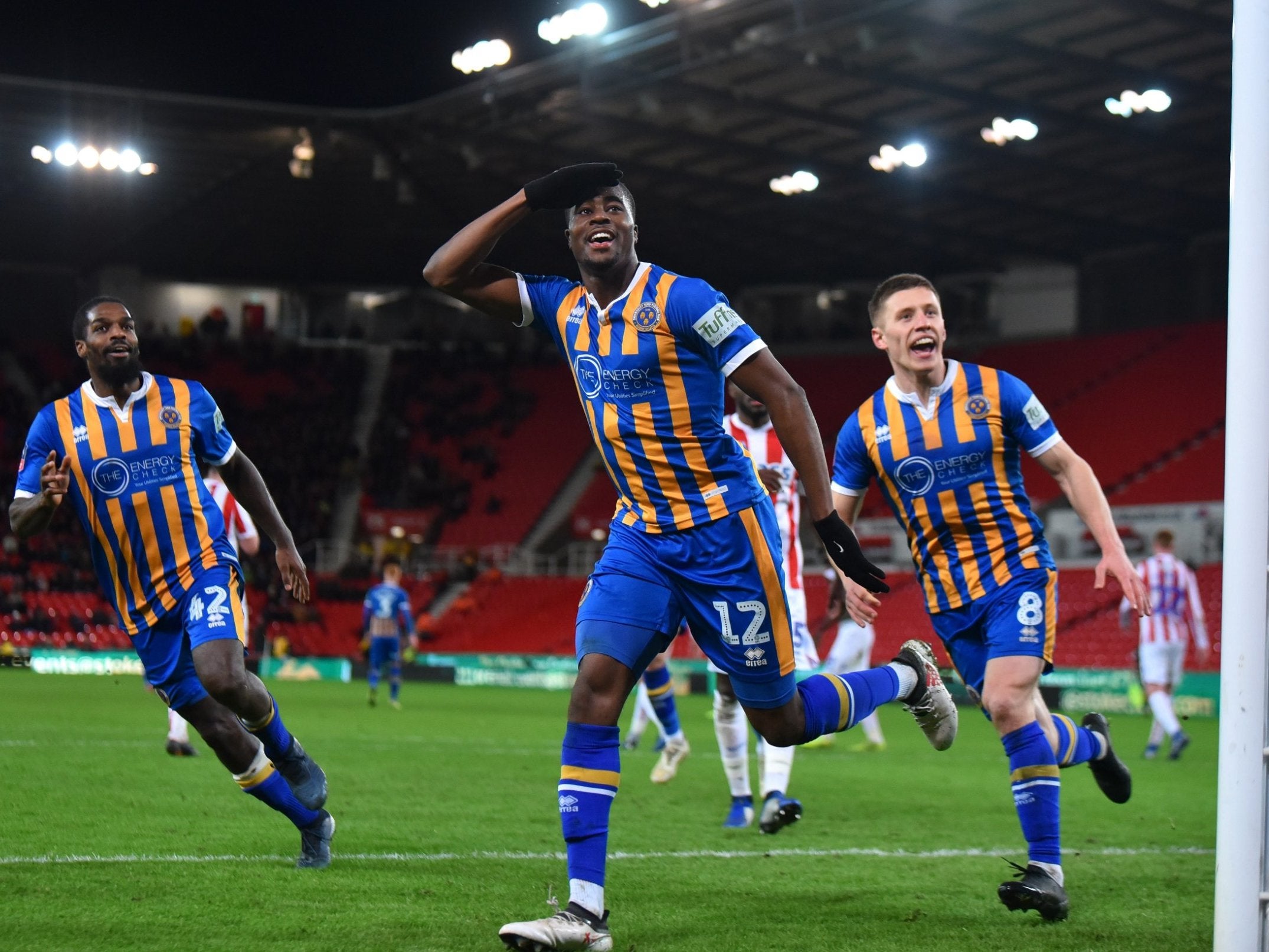 Fejiri Okenabirhie struck Shrewsbury's second of the night