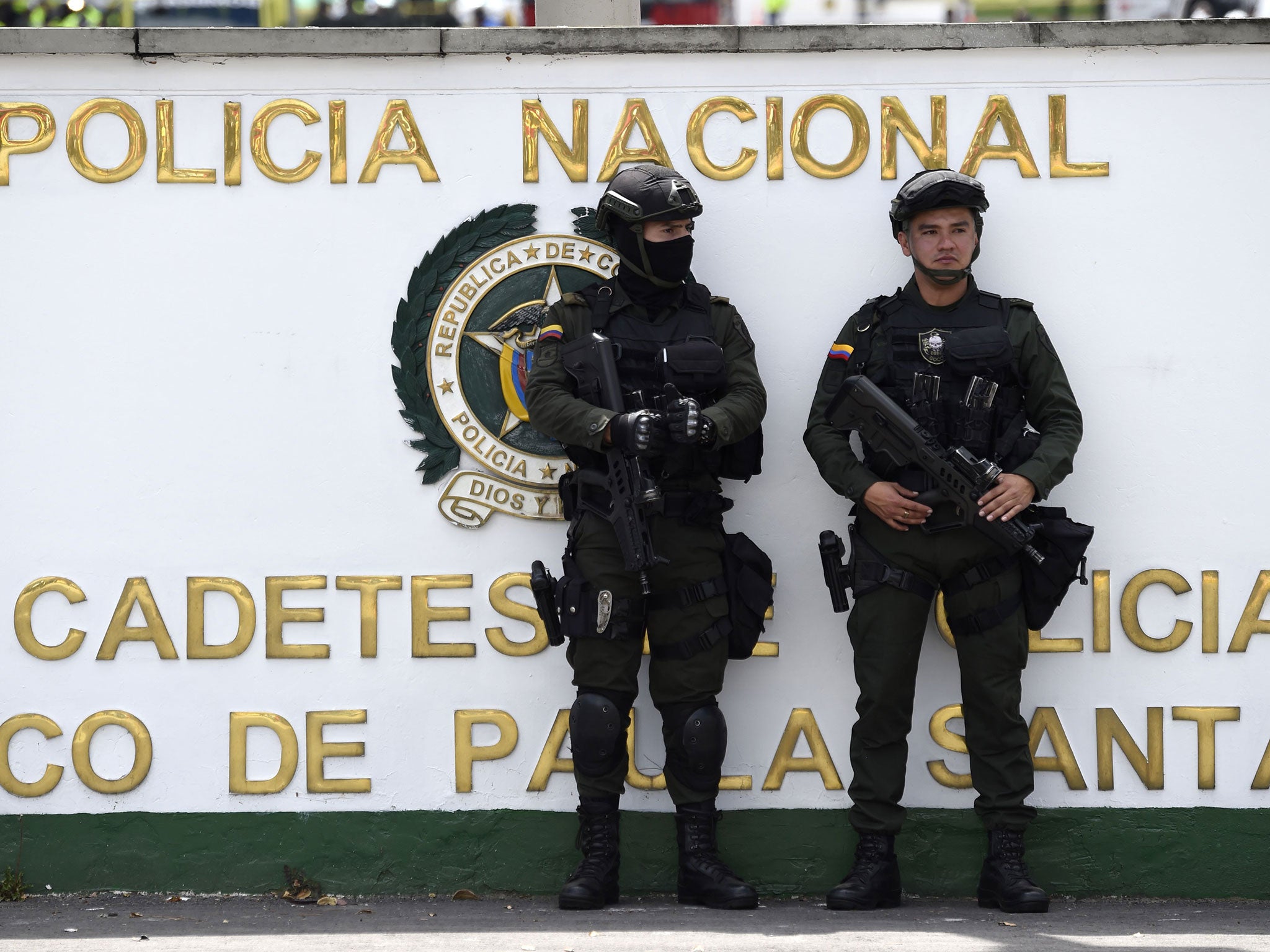 There is now a huge security presence at the police barracks