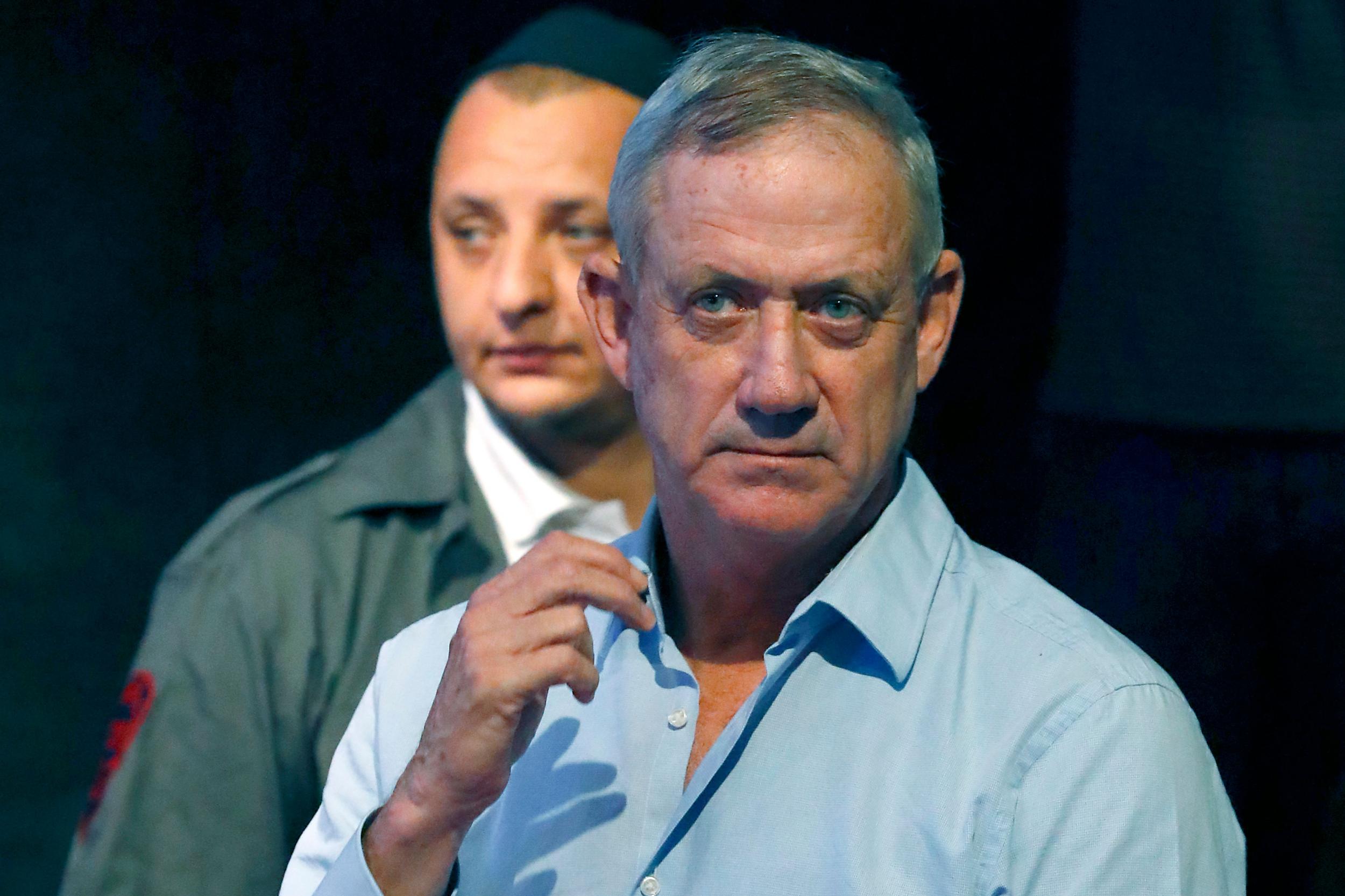 Former Israeli Army's Chief of Staff Lieutenant General Benny Gantz attends a memorial service for late Israeli writer Amos Oz on December 31, 2018 in Tel Aviv