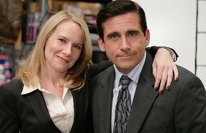 Amy Ryan ad Steve Carell as Holly Flax and Michael Scott in 'The Office' (NBCUniversal Television Distribution)