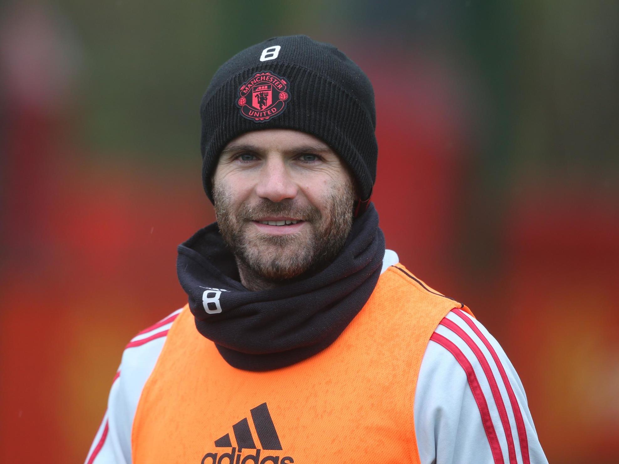 Juan Mata during Manchester United training