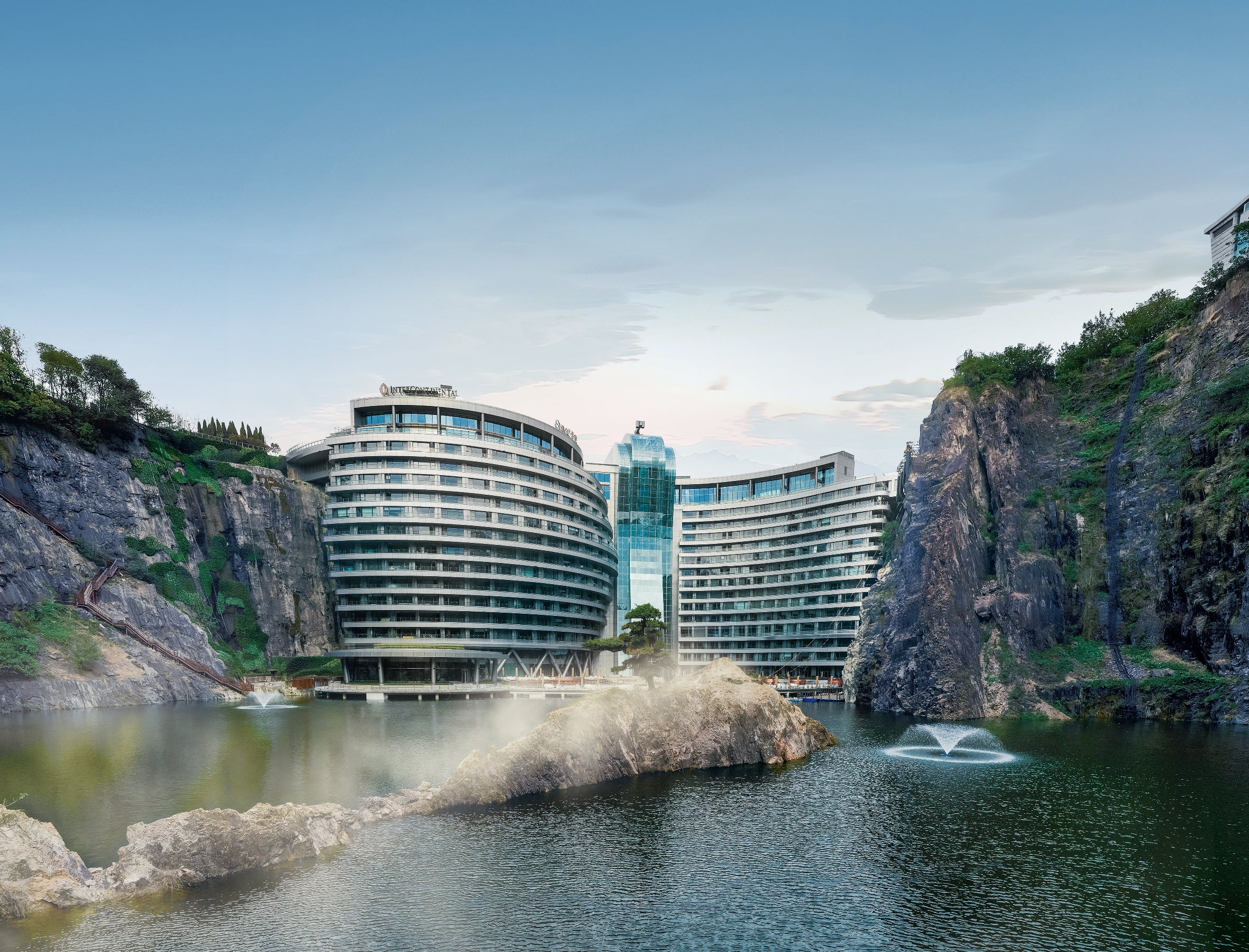 The space age hotel outside Shanghai is carved out of an old quarry