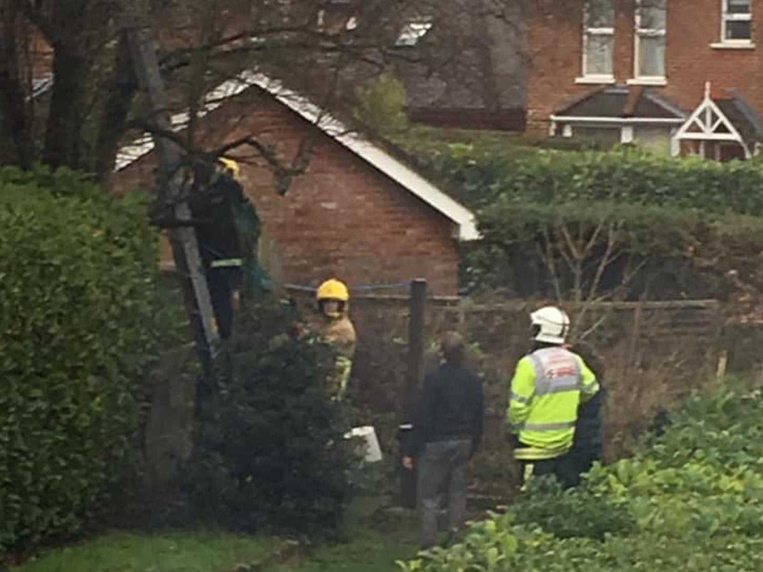 Firefighters during the rescue