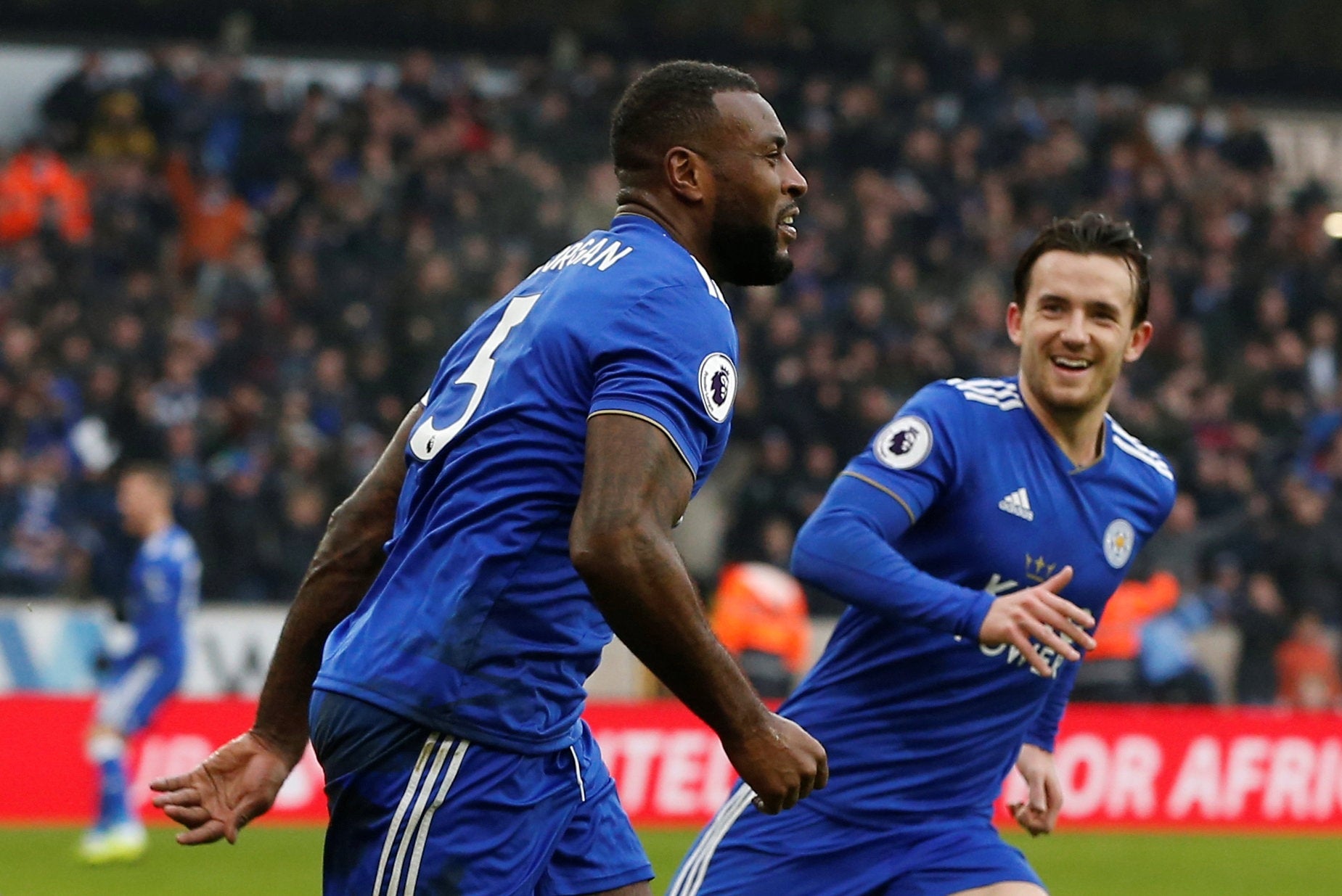 Wes Morgan looked to have salvaged a point for Leicester (Reuters)