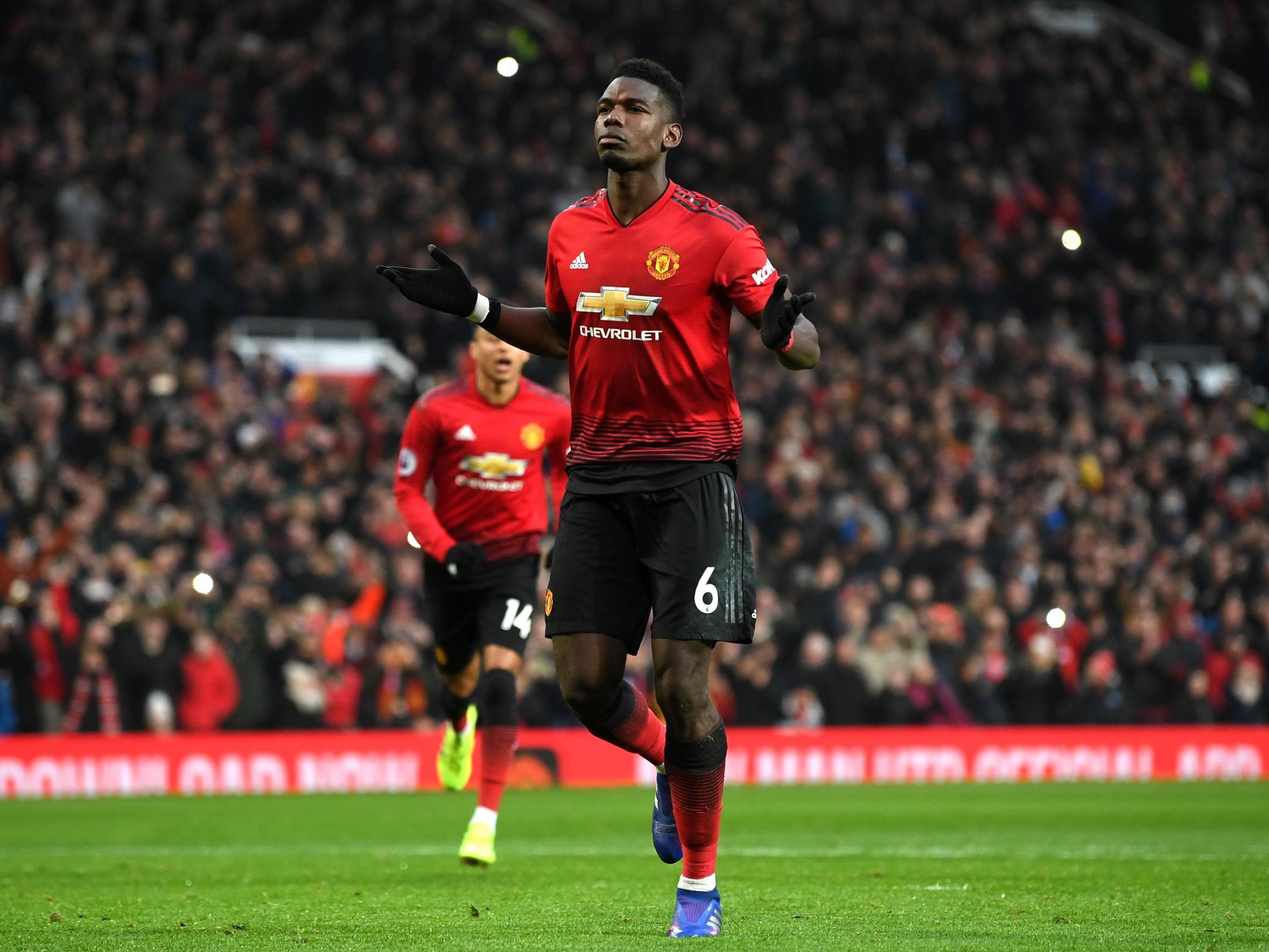 Paul Pogba celebrates putting Man United ahead (Getty Images)