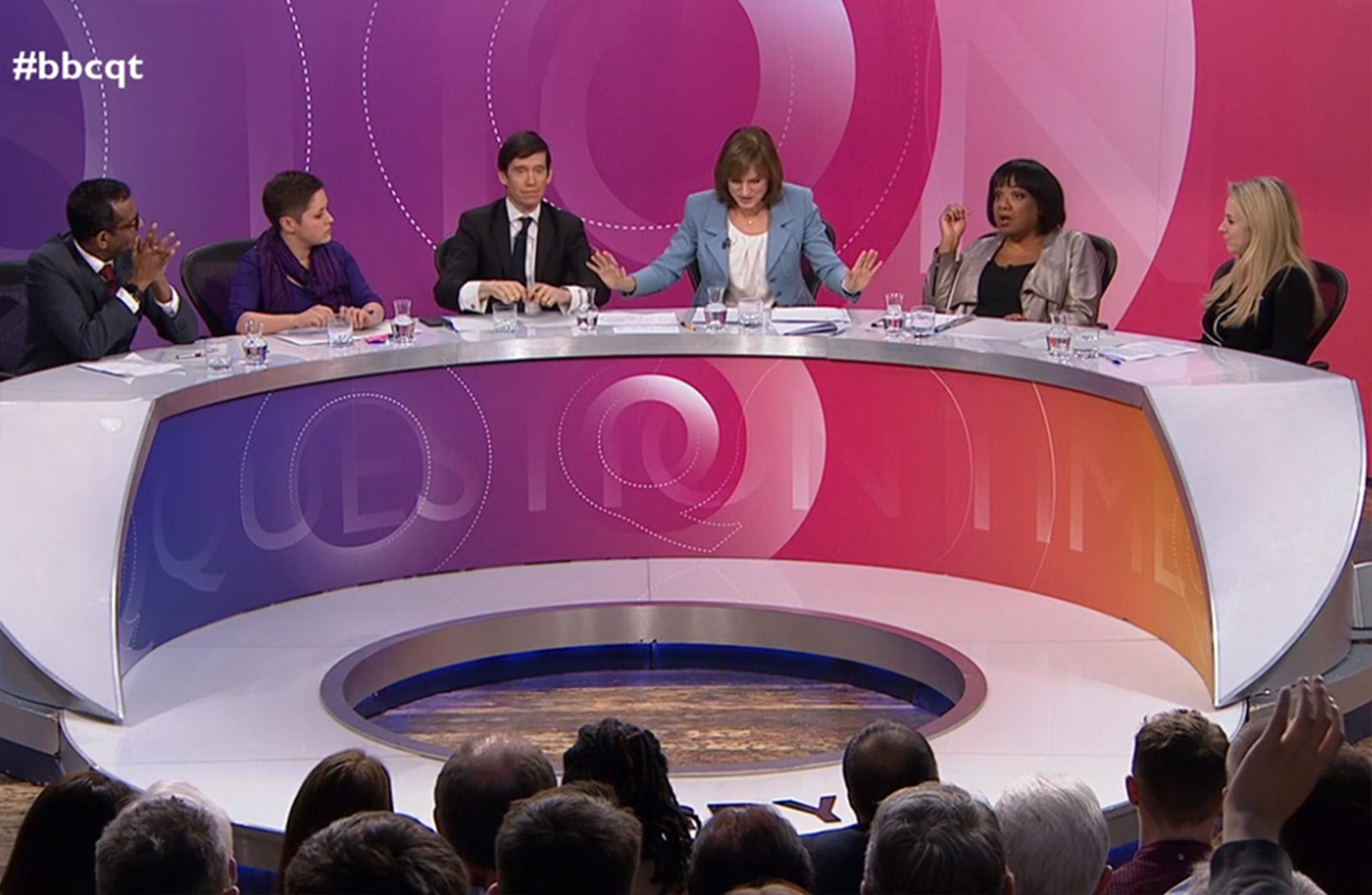 Abbott (second right) was interrupted twice as often as prisons minister Rory Stewart (third left), even though Stewart spoke more often and longer