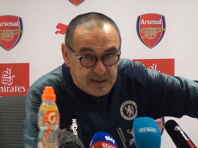 Sarri was angry with his players after the defeat to Arsenal