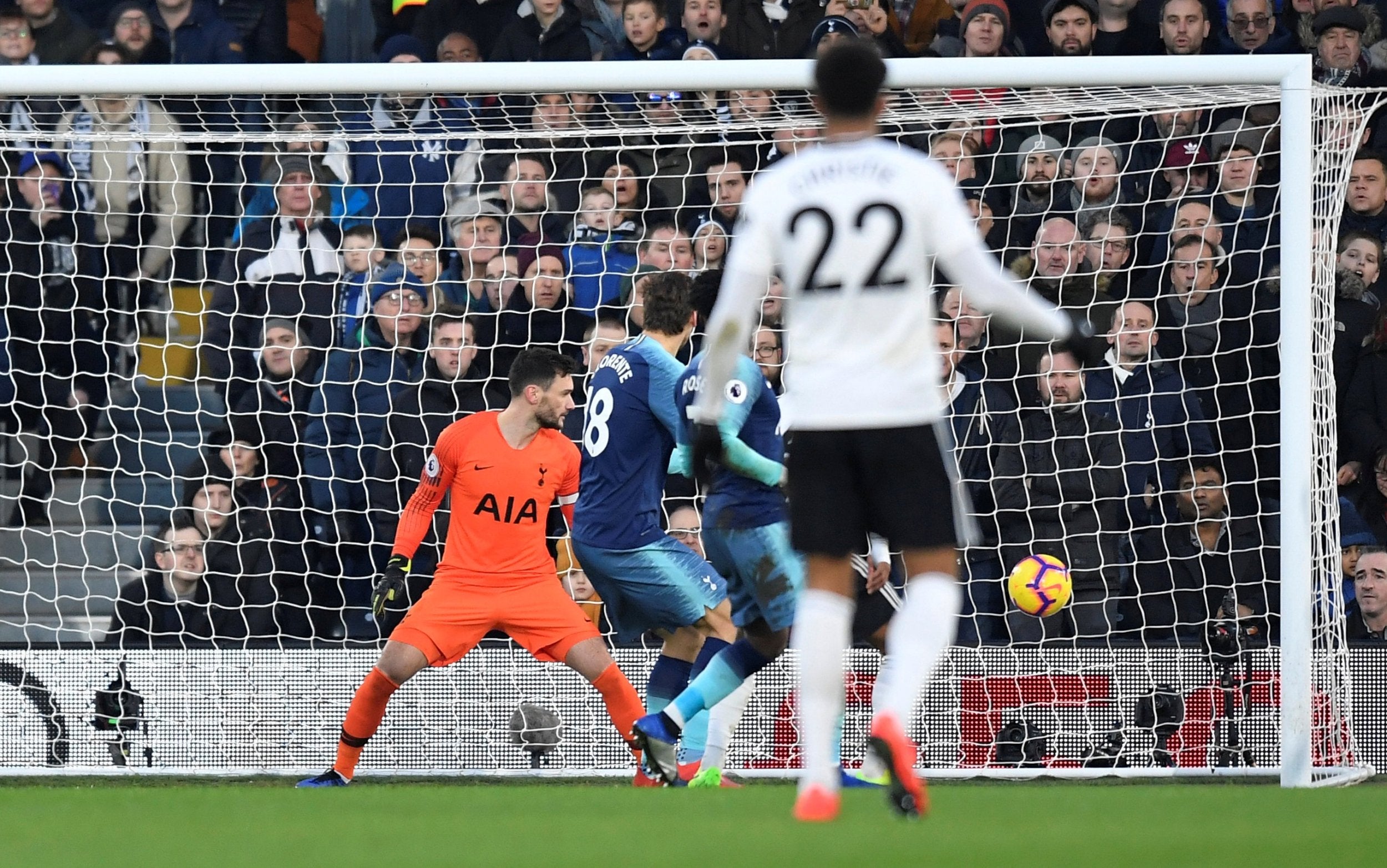 Tottenham's Fernando Llorente scores an own goal