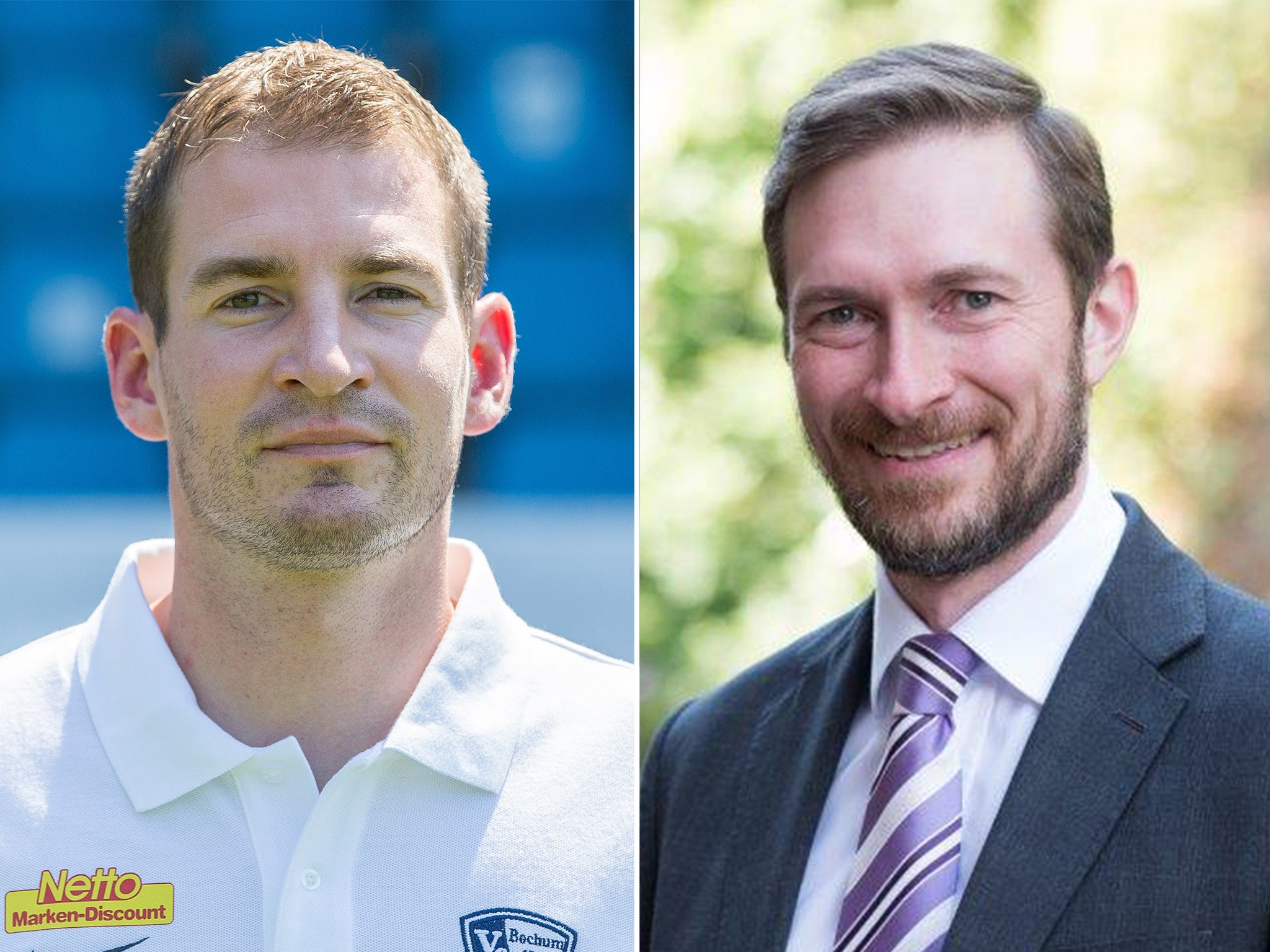 Jan Siewert (left) and Martin Warhurst, who was mistaken for the German coach live on TV