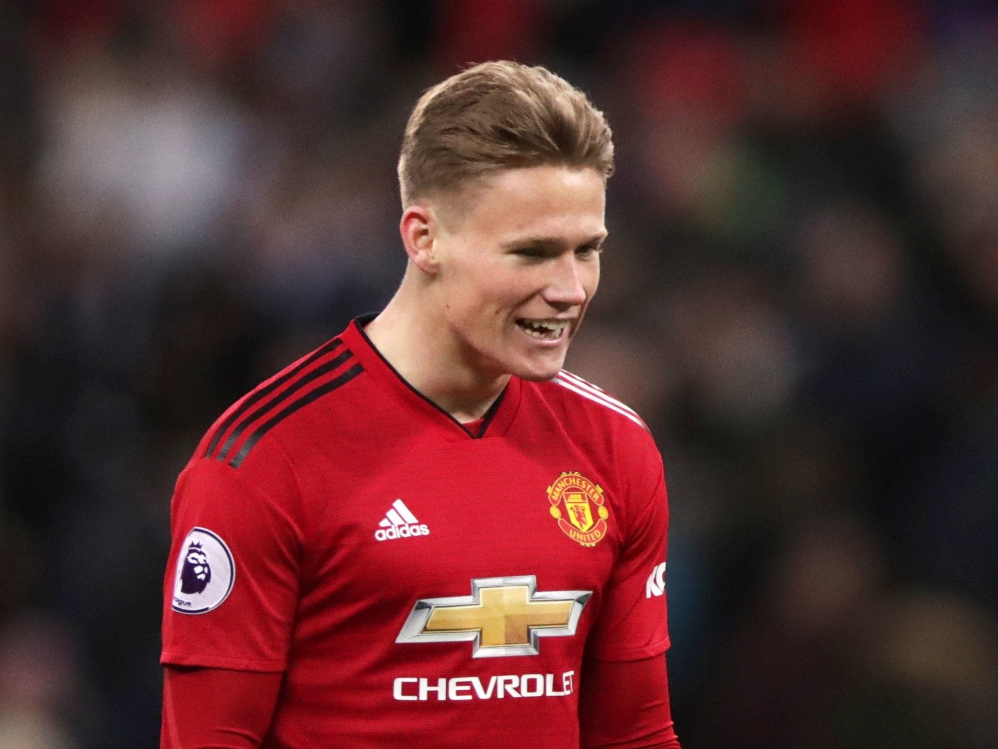 Scott McTominay celebrates victory vs Tottenham