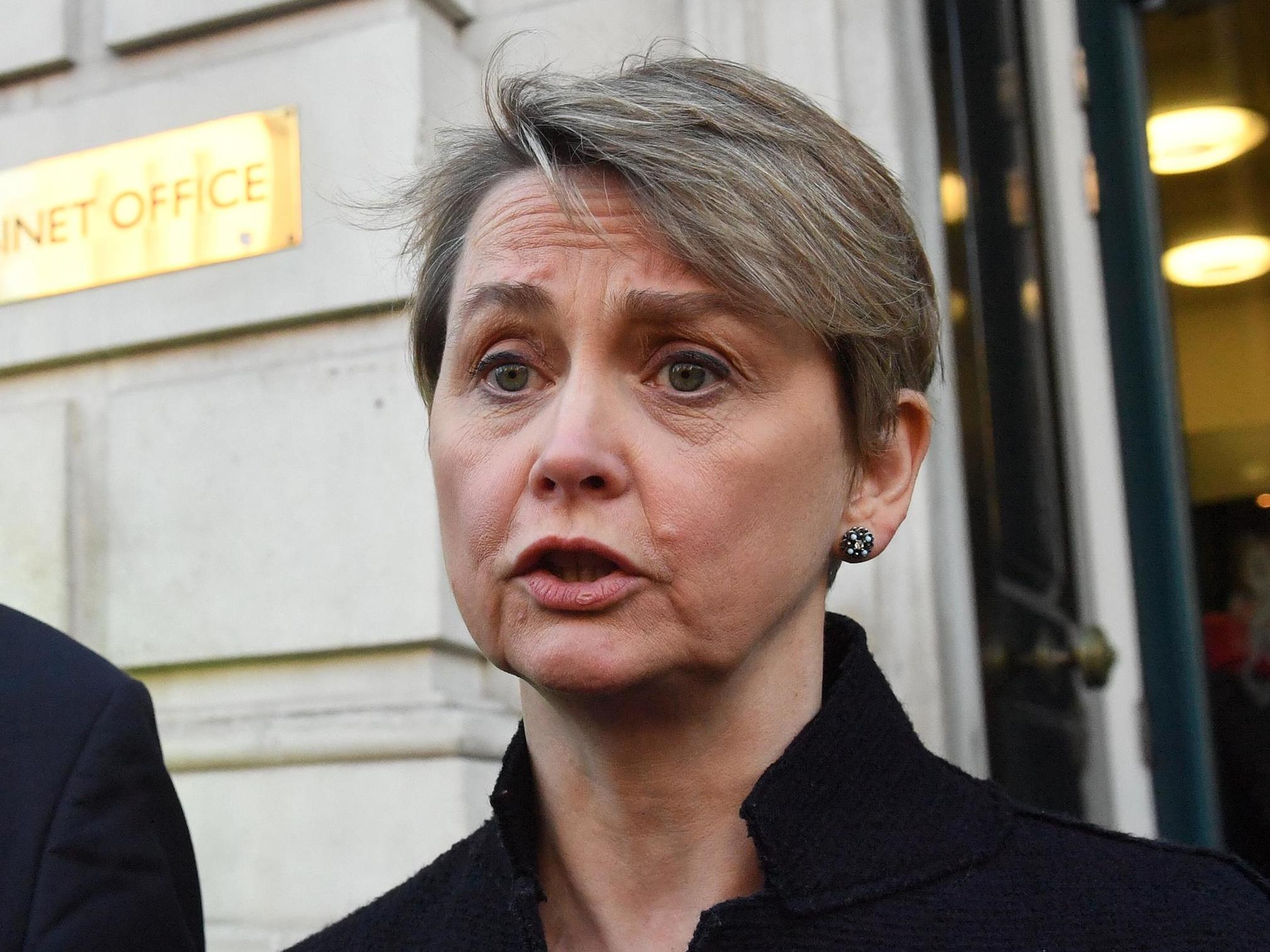 Labour MP Yvette Cooper in Whitehall