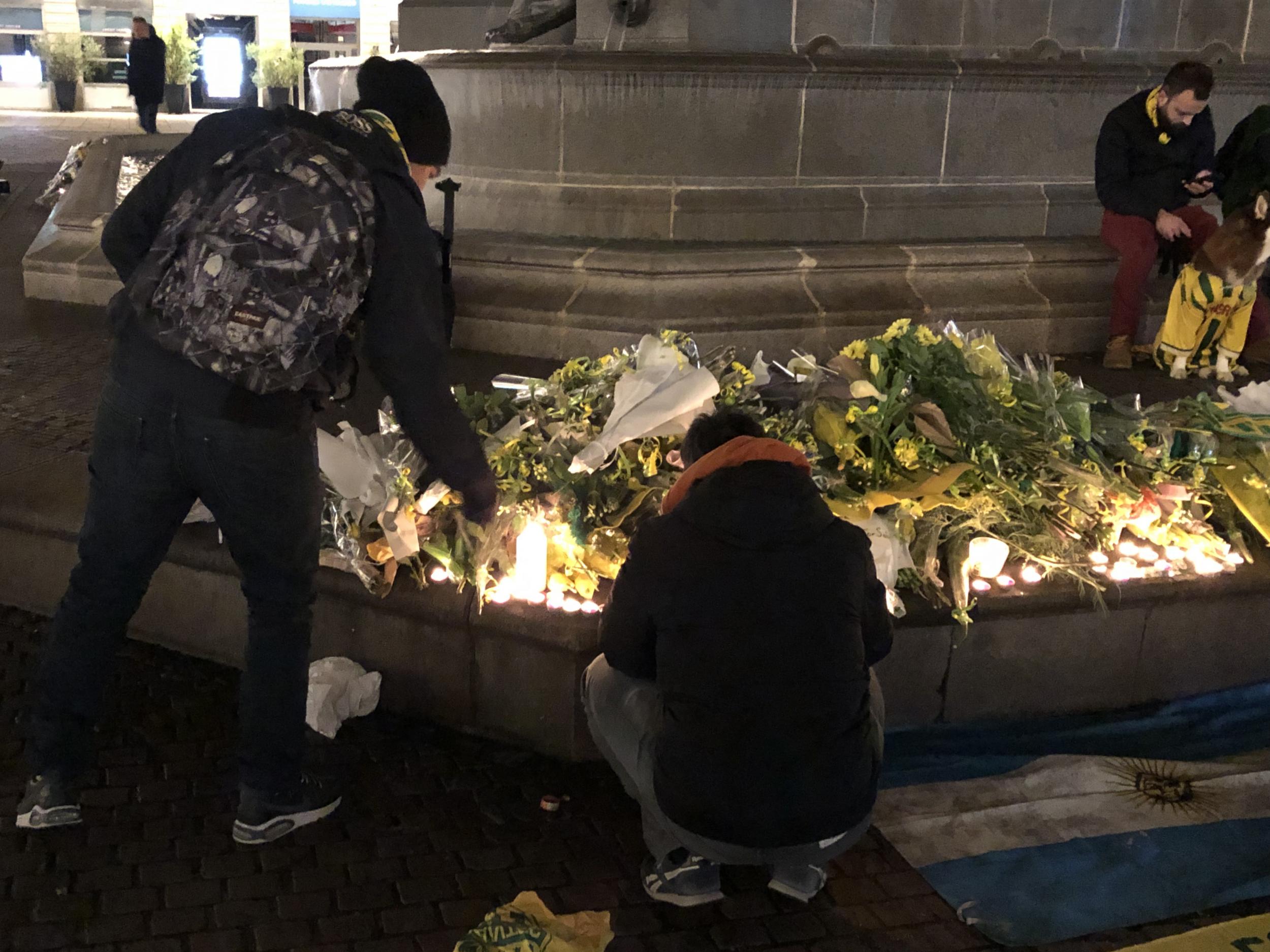 People gathered in Nantes on Tuesday night