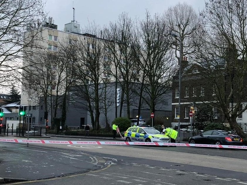 Police in Forest Road, east London