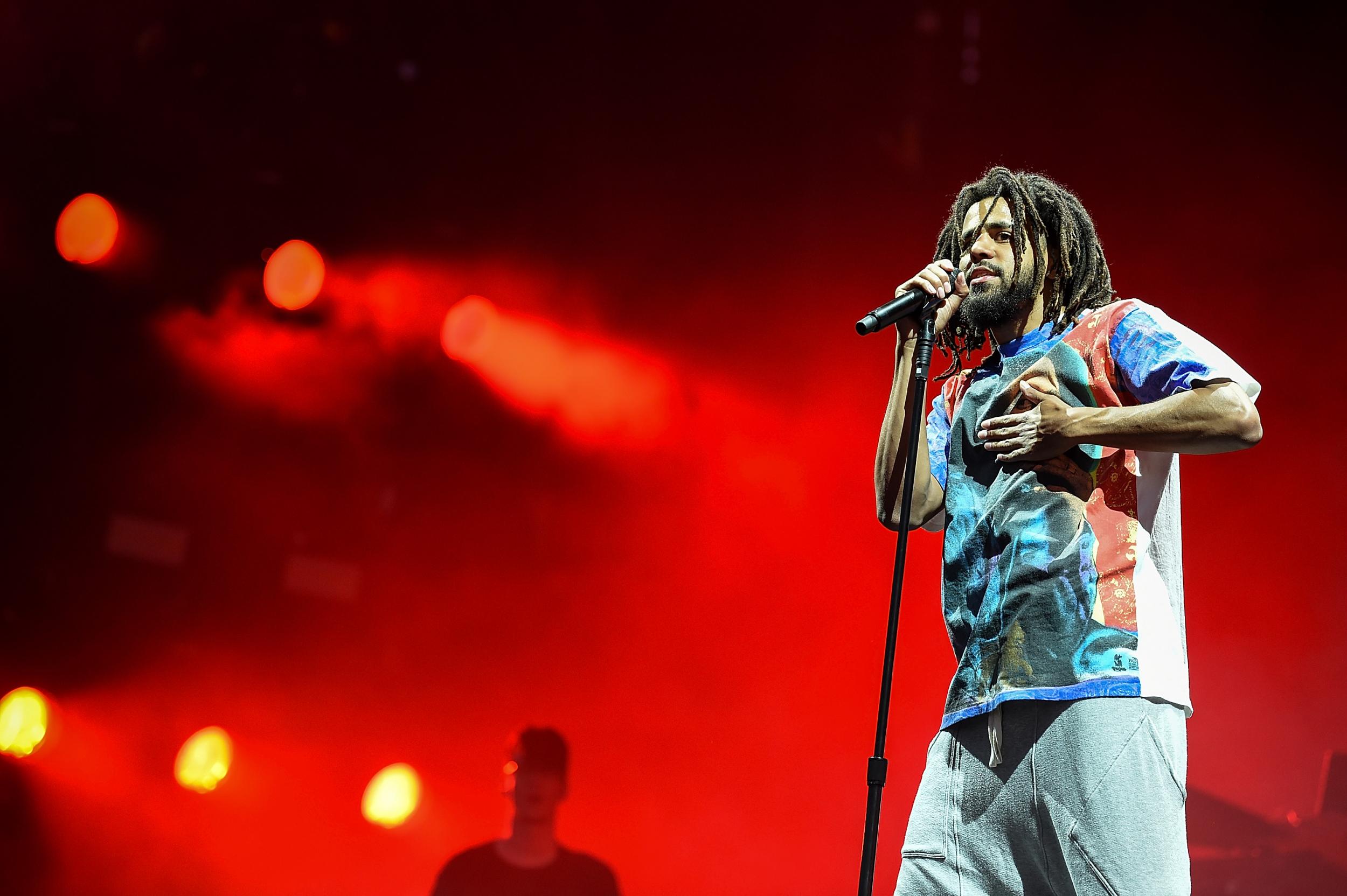 J Cole performs at Finsbury Park, London in 2018