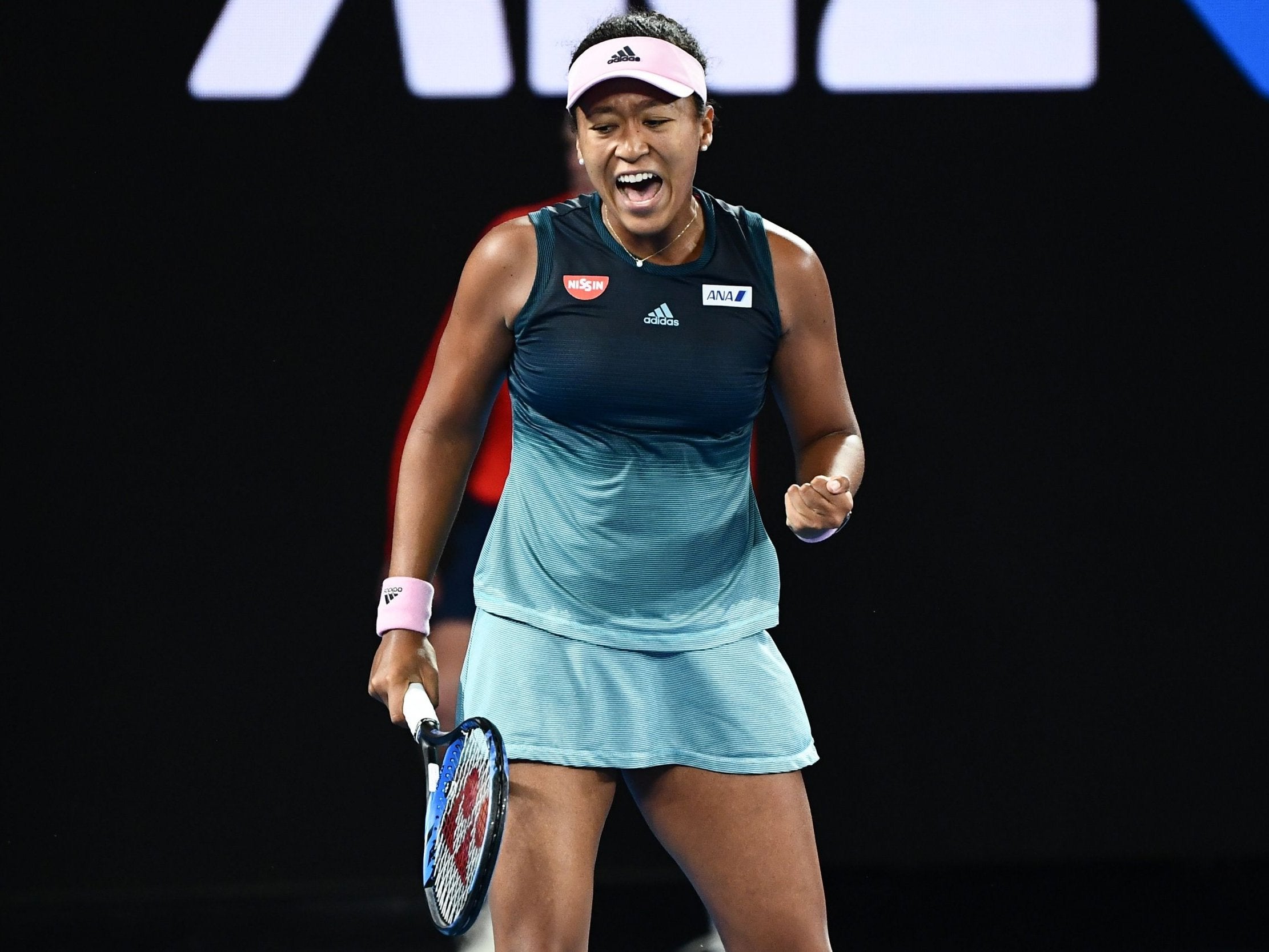 Naomi Osaka celebrates winning the Australian Open