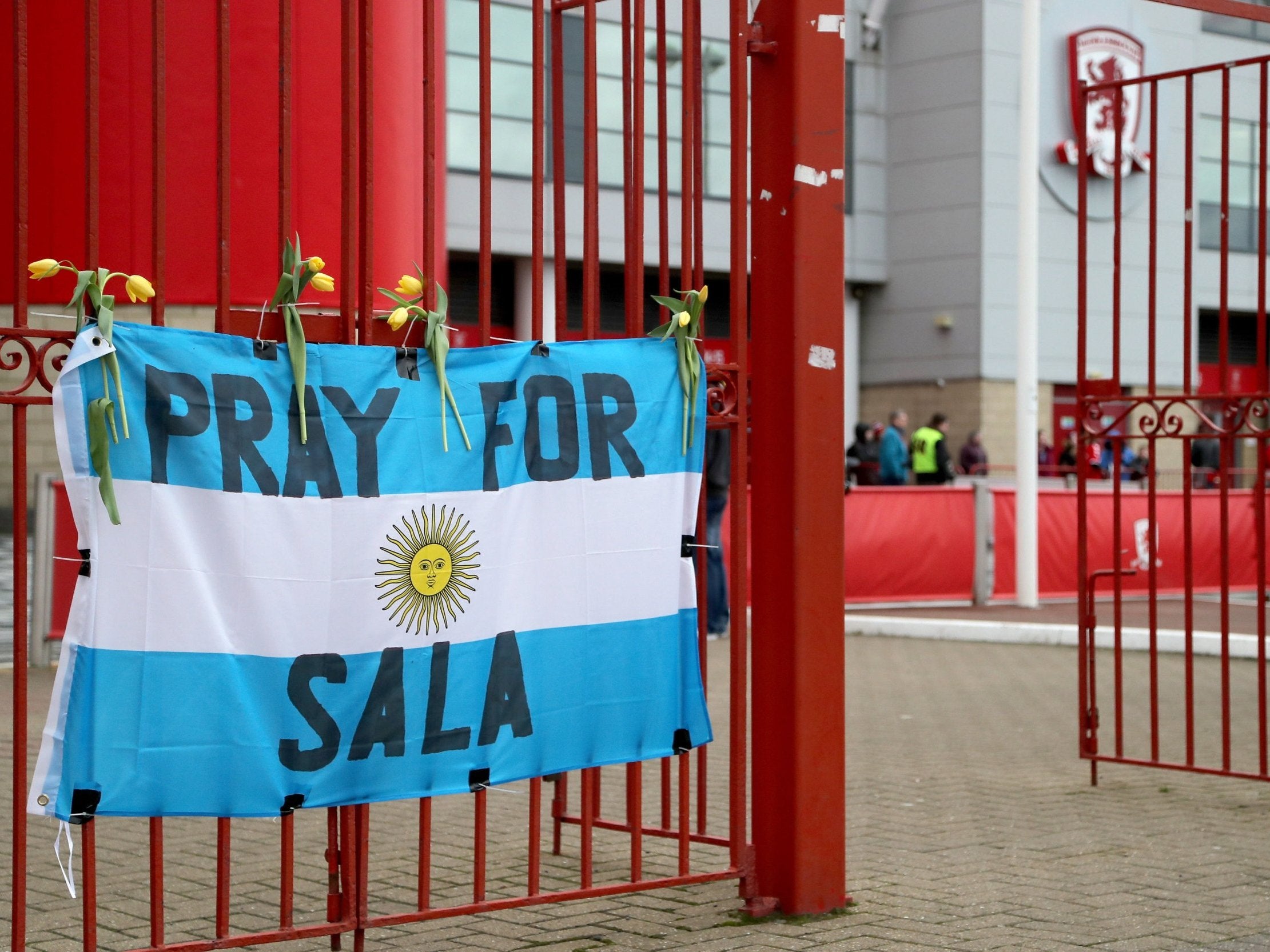 A flag outside the Riverside Stadium, Middlesbrough