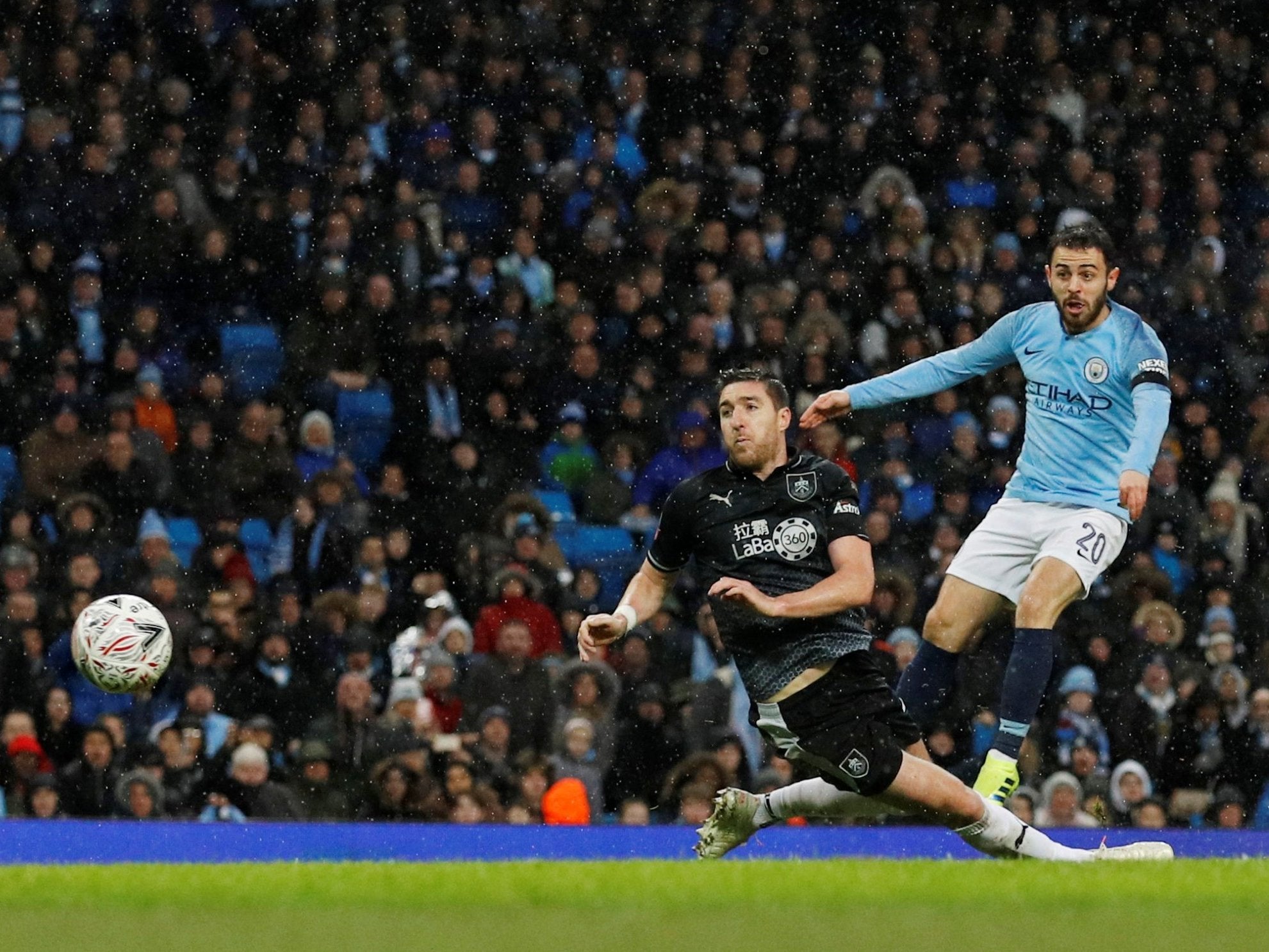 Bernardo Silva scores City's second goal in the victory over Burnley