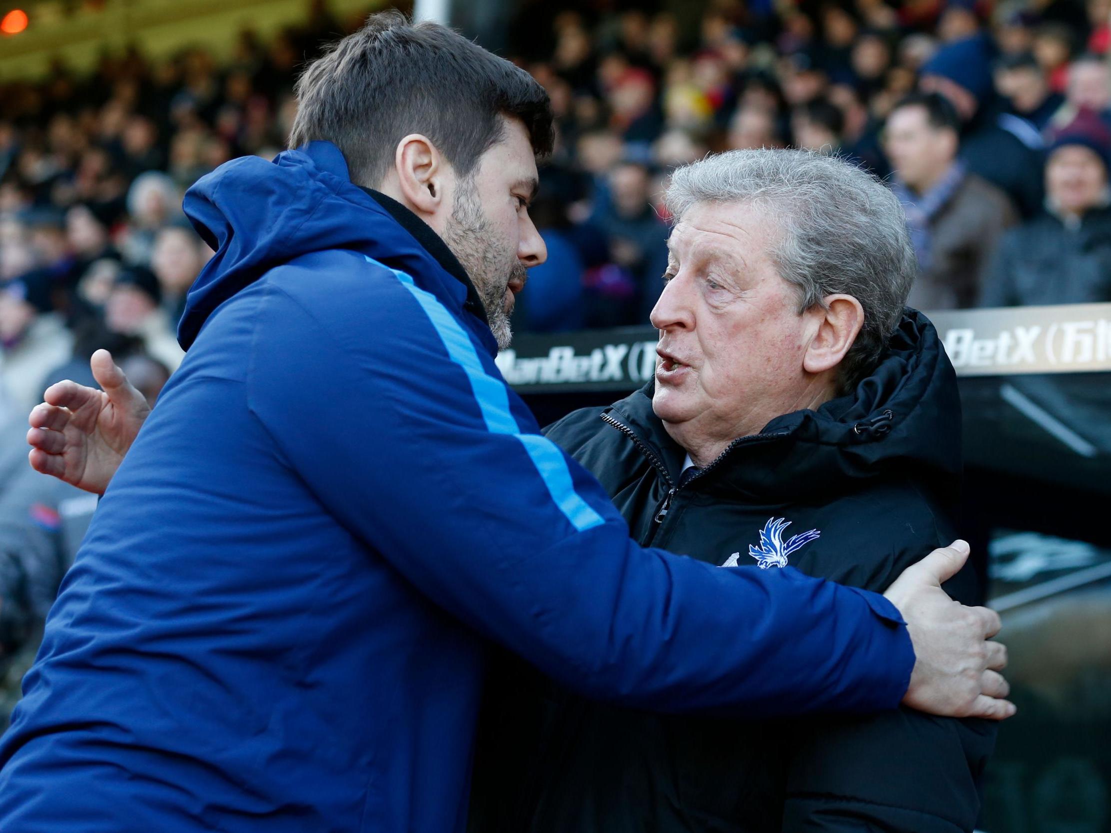 Roy Hodgson greets Mauricio Pochettino