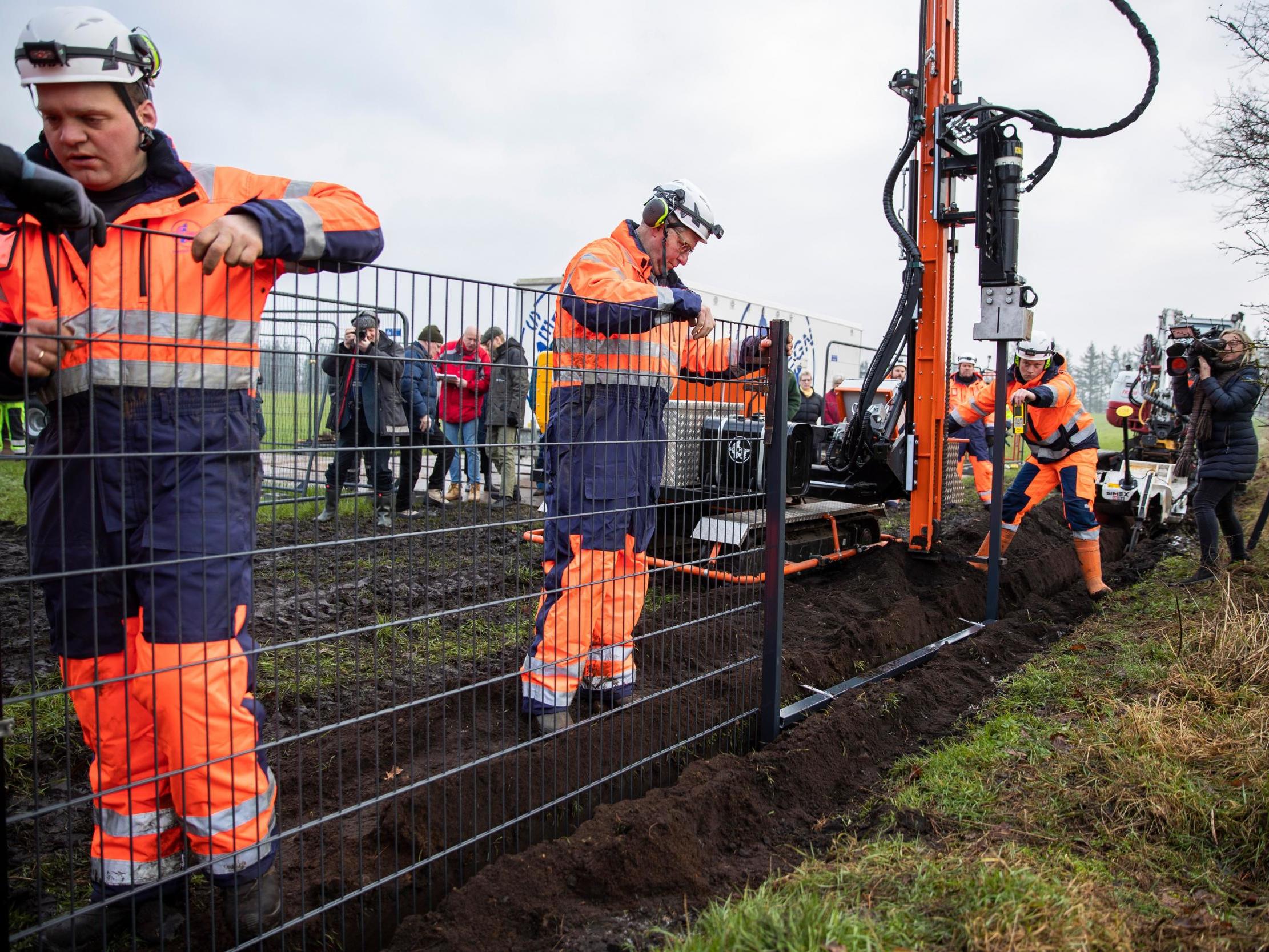 Construction on the fence began today