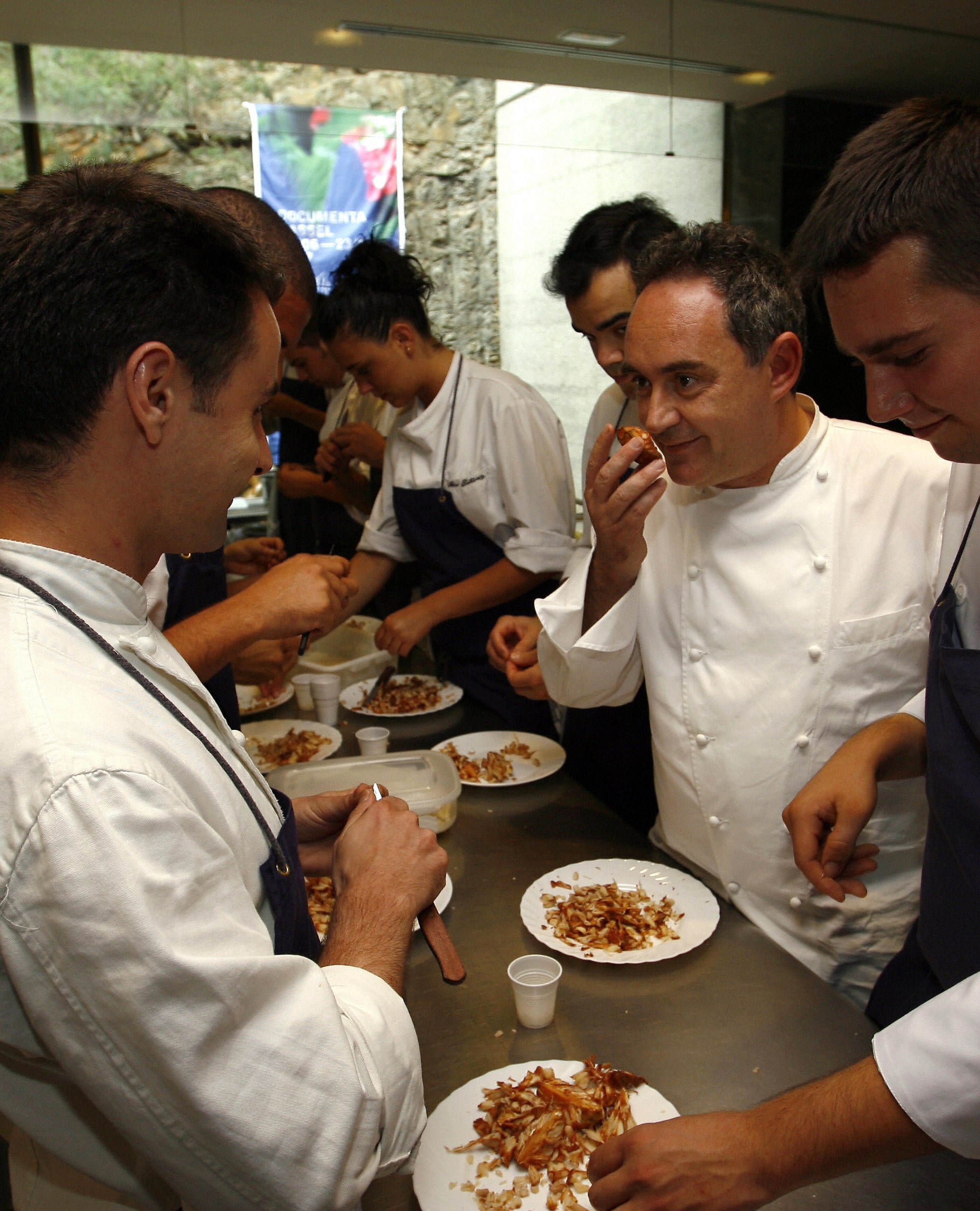 Spanish Chef Ferran Adria is pictured in the kitchen of El Bulli restaurant